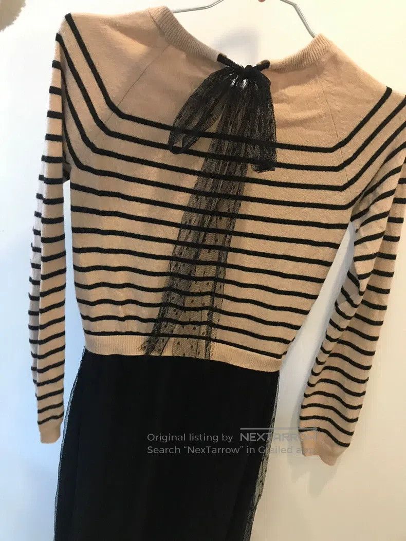 Valentino Valentino Striped star knit panelled mesh dress Size XS / US 0-2 / IT 36-38 - 3 Thumbnail