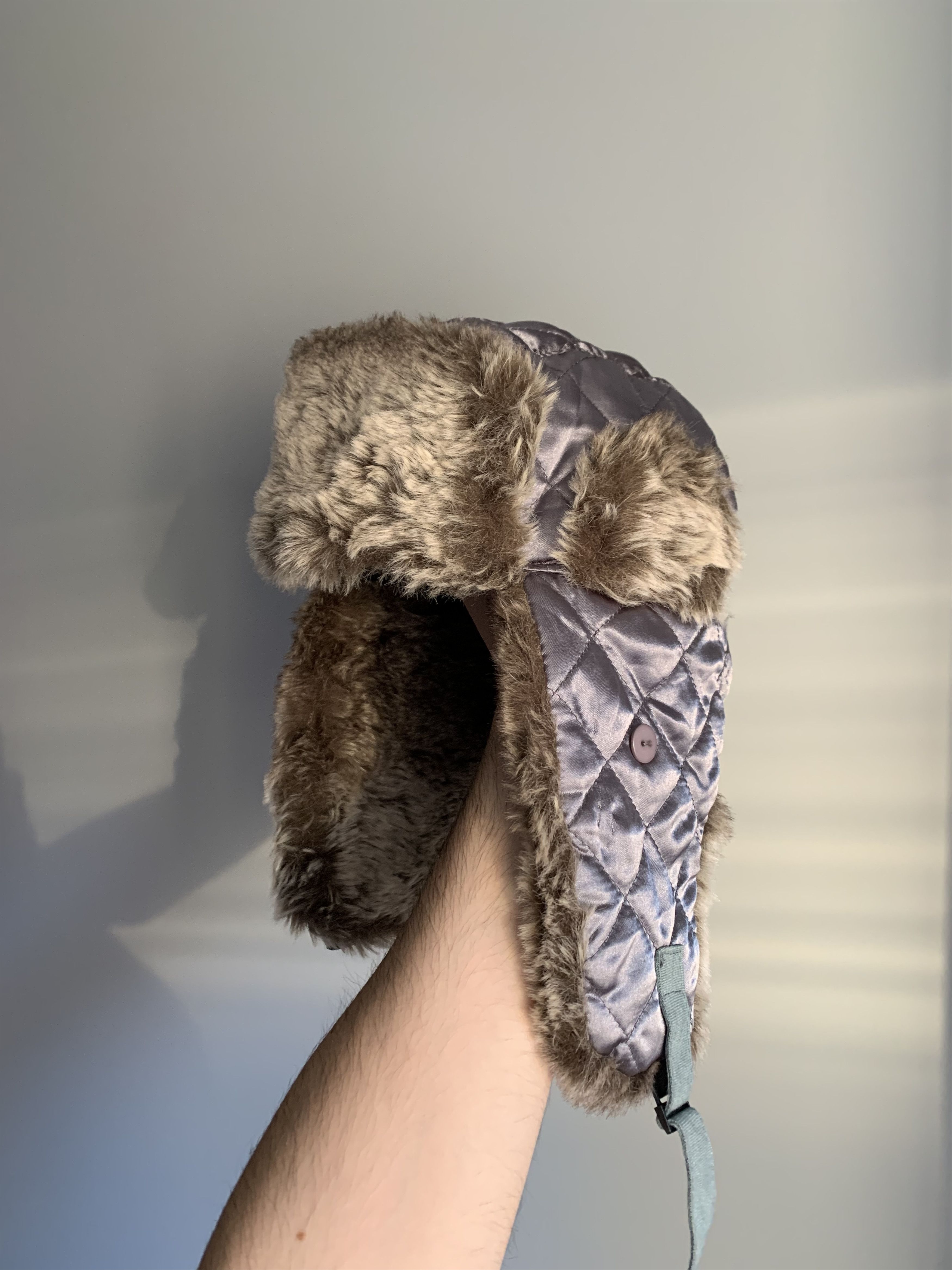 Pre-owned Avant Garde Crazy Fur Silver Trapper Mohair Fuzzy Hat Ushanka Y2k