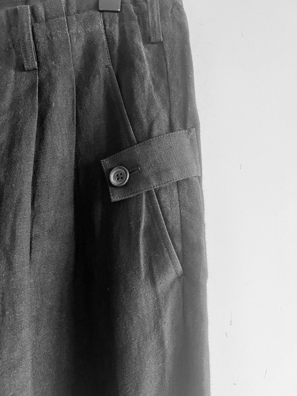 Yohji Yamamoto Yohji Yamamoto Pour Homme Linen/Rayon Tab Pants trouser wide Size US 30 / EU 46 - 9 Thumbnail