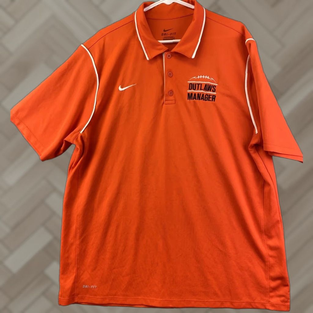 Nike Nike Tour Performance Polo Shirt Men XL Golf Drifit 75-42 Orange Logo Button Collared Short Sleeve Size US XL / EU 56 / 4 - 1 Thumbnail