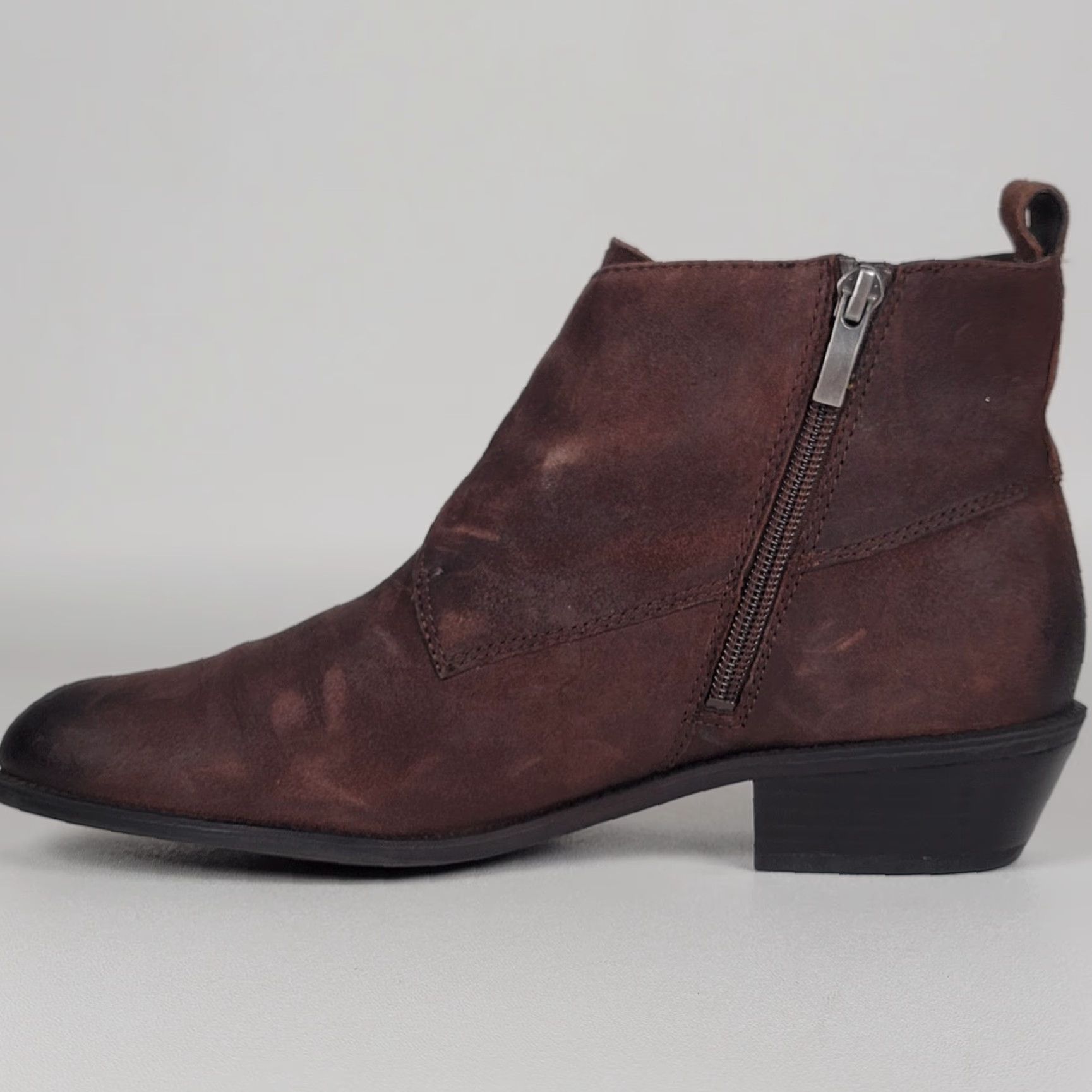 Franco Sarto Franco Sarto Royce Leather Ankle Boots Women's Dark Brown 9 M Size US 7 / IT 37 - 4 Thumbnail