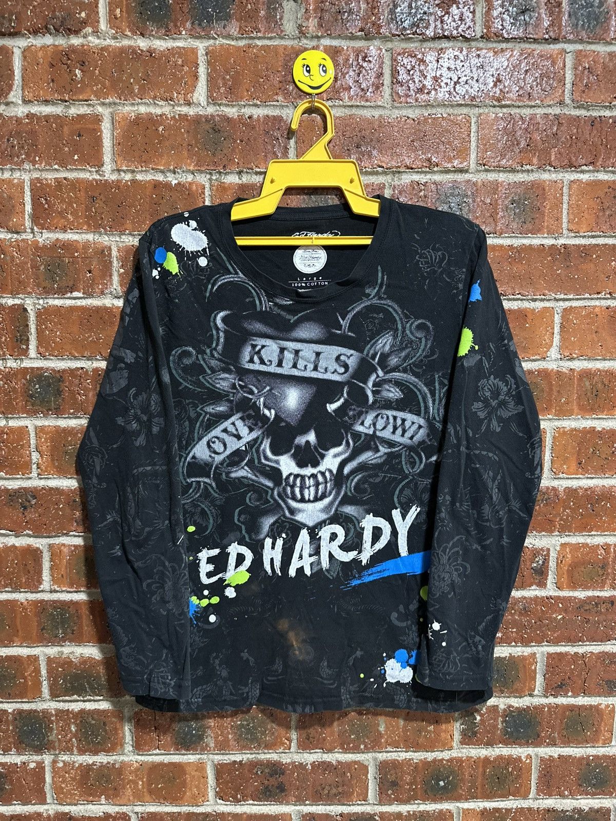 Ed Hardy Vintage Ed Hardy Full Print Long Sleeve Tee Size US L / EU 52-54 / 3 - 1 Thumbnail