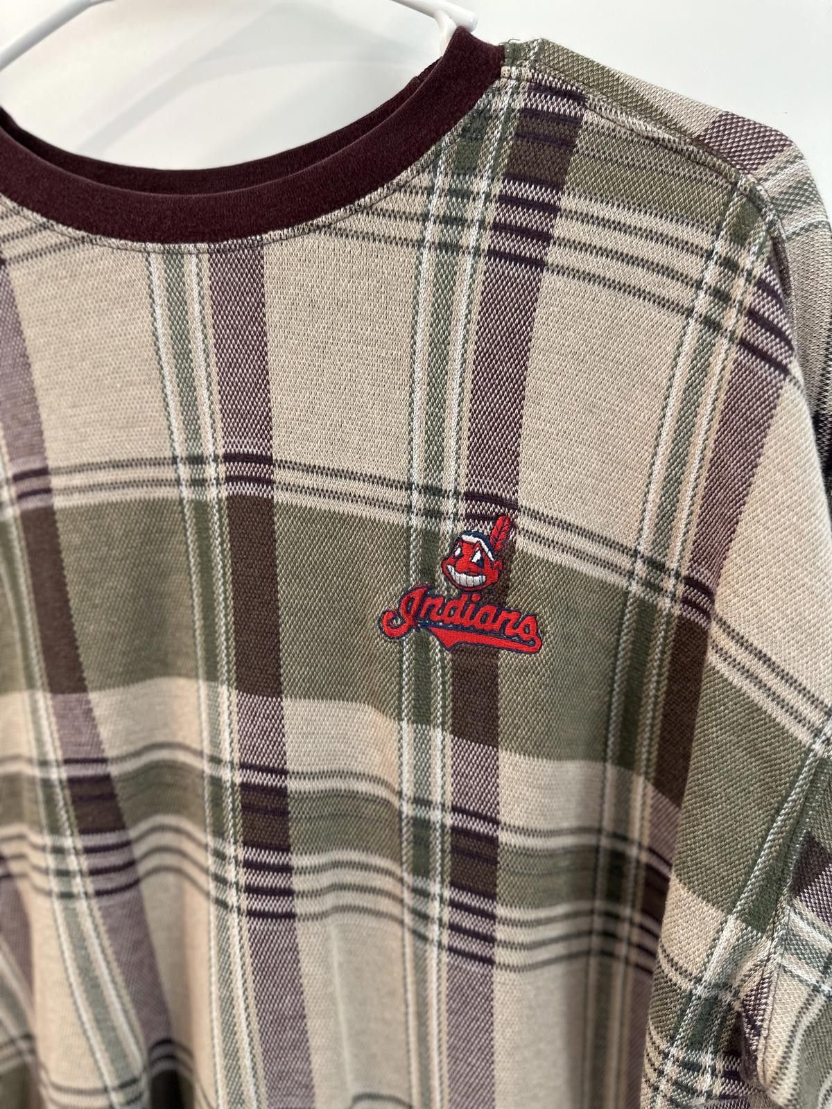Designer RARE Cleveland Indians Plaid Crewneck mens Large Size US L / EU 52-54 / 3 - 2 Thumbnail