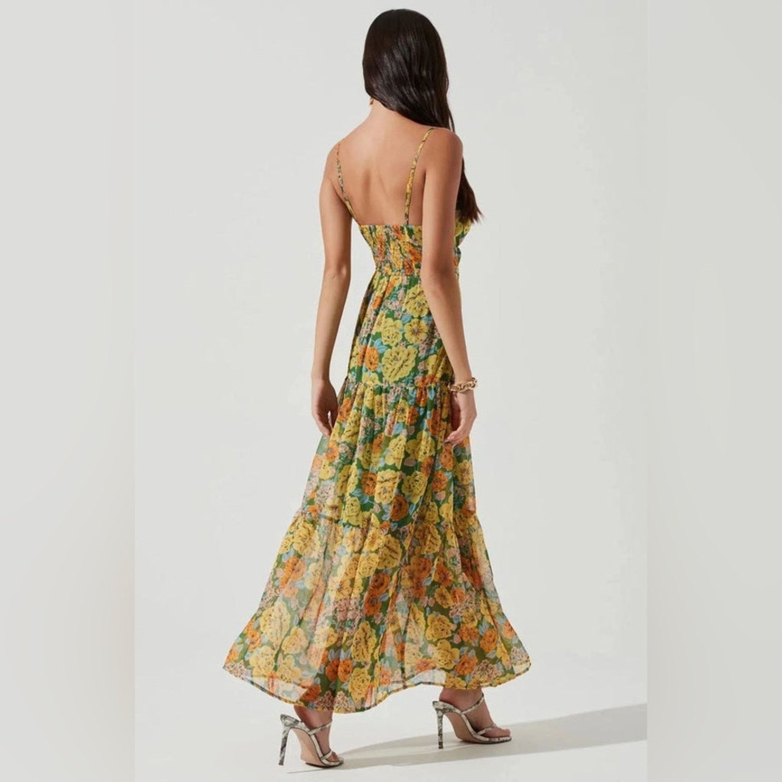 REVOLVE ASTR THE LABEL Brandy Dress in Yellow Multi Floral L Size L / US 10 / IT 46 - 2 Thumbnail