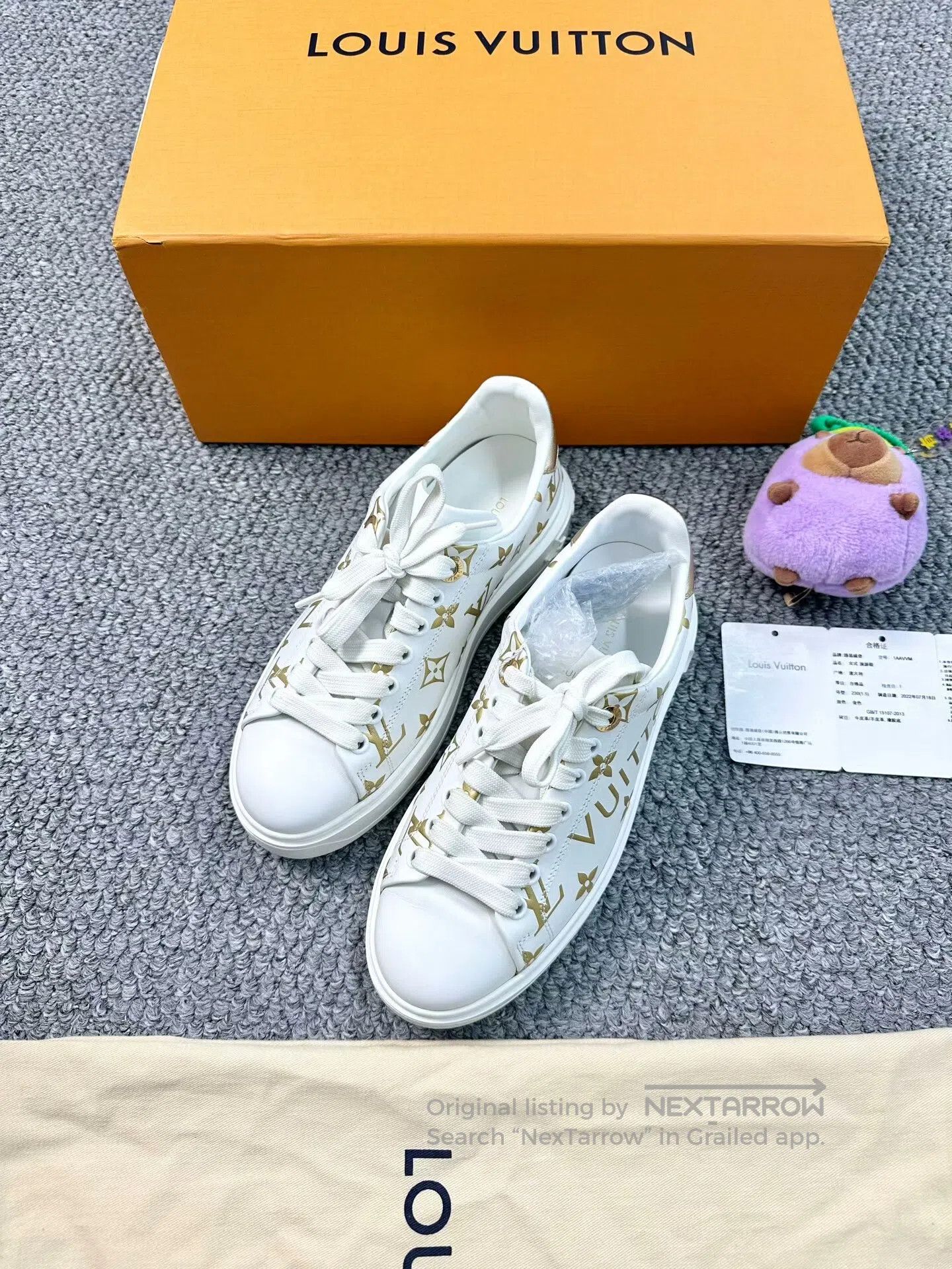 Louis Vuitton Louis Vuitton White Monogrammed Logo Leisure Sneakers| Size US 5.5 / IT 35.5 - 1 Thumbnail