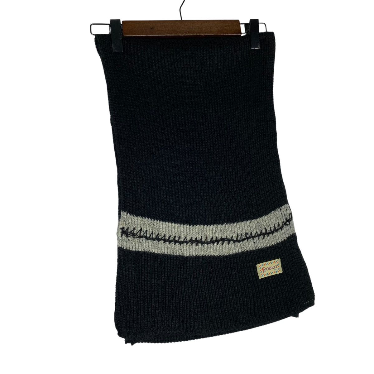 Fiorucci × Vintage Vintage Fiorucci Italy Black Knitted Scarf Muffler Size ONE SIZE - 3 Thumbnail