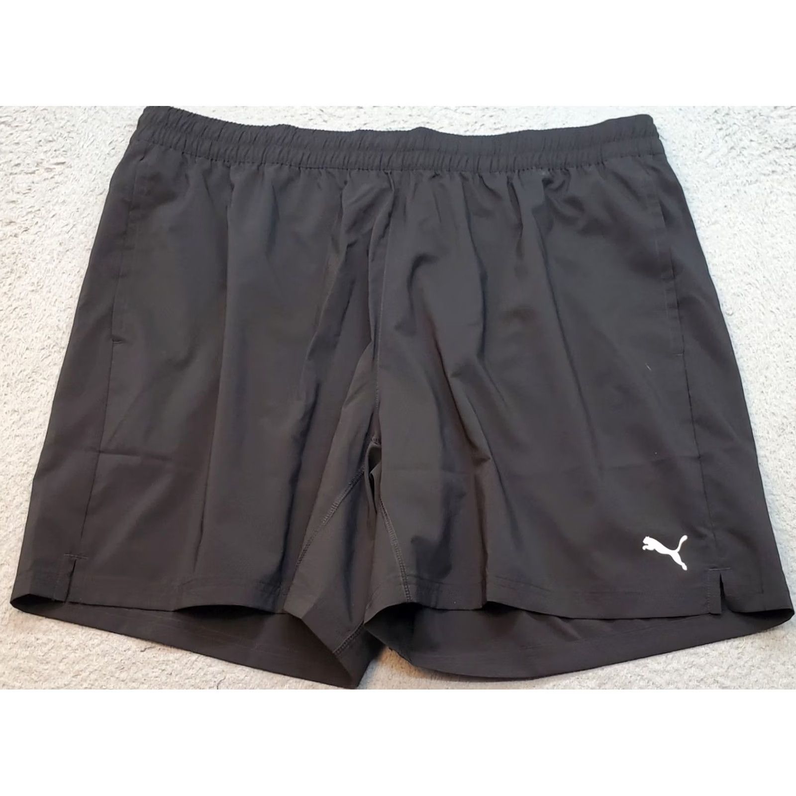 Puma PUMA Running Shorts Mens XXL Black Comfort Moisture Wicking Elastic Waist athletic shorts Size US 39 - 2 Thumbnail
