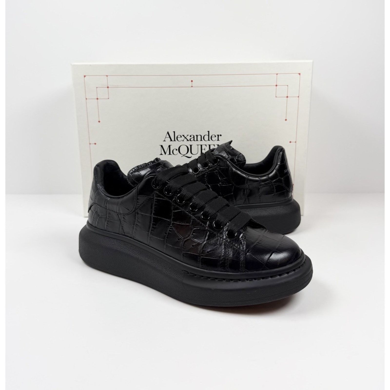 Alexander McQueen Size 6.5US - Alexander McQueen Black Crocodile Sneakers￼ Size US 6.5 / EU 39-40 - 2 Thumbnail