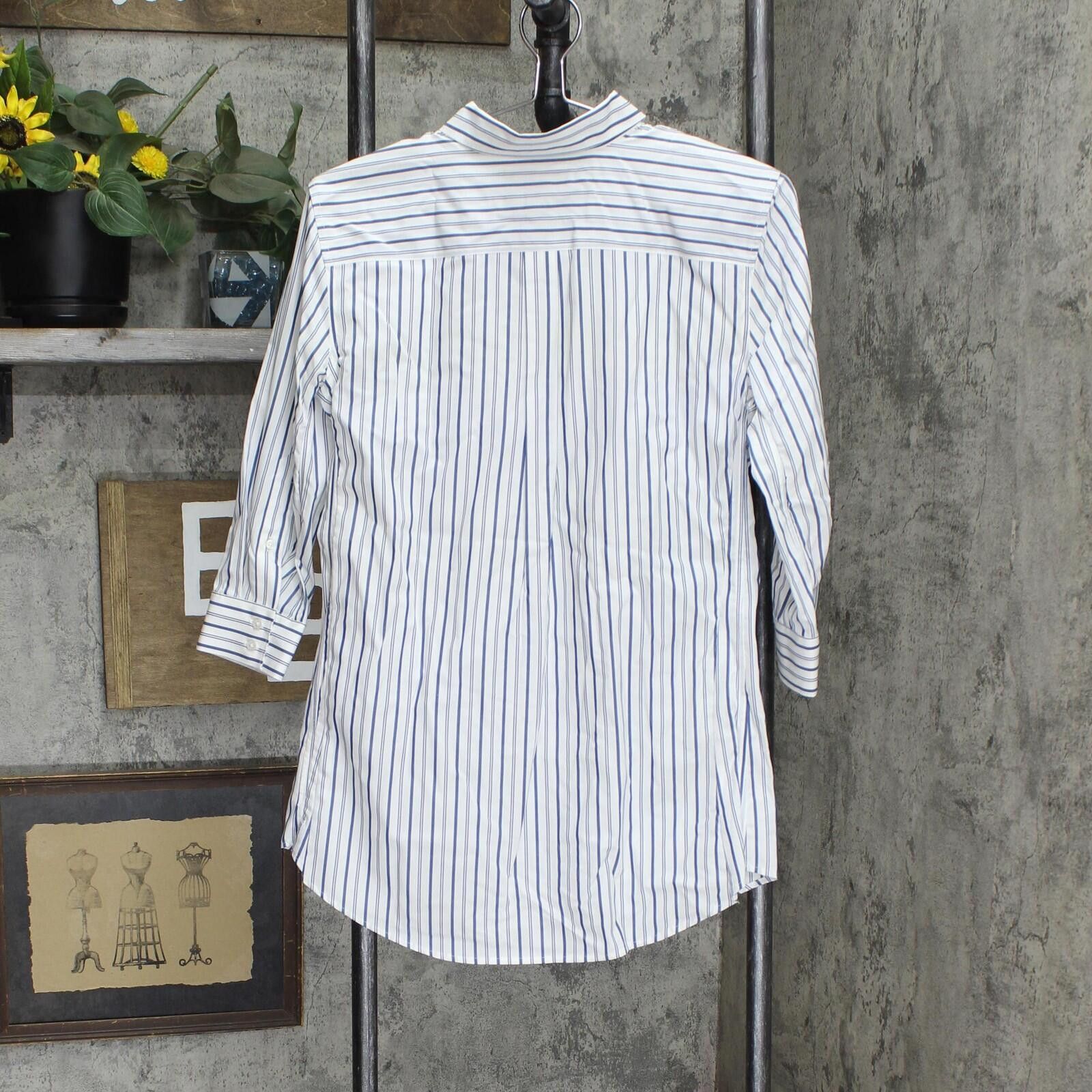Lands' End Lands' End Up Shirt 503294-sample 2 Tall White Blue Stripe Size XS / US 0-2 / IT 36-38 - 2 Thumbnail
