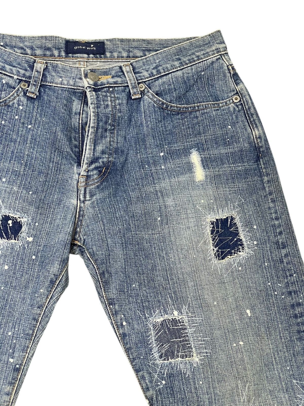 Japanese Brand Patchwork Jeans Global Work Painted Regular 3🟦8 Size US 32 / EU 48 - 7 Thumbnail
