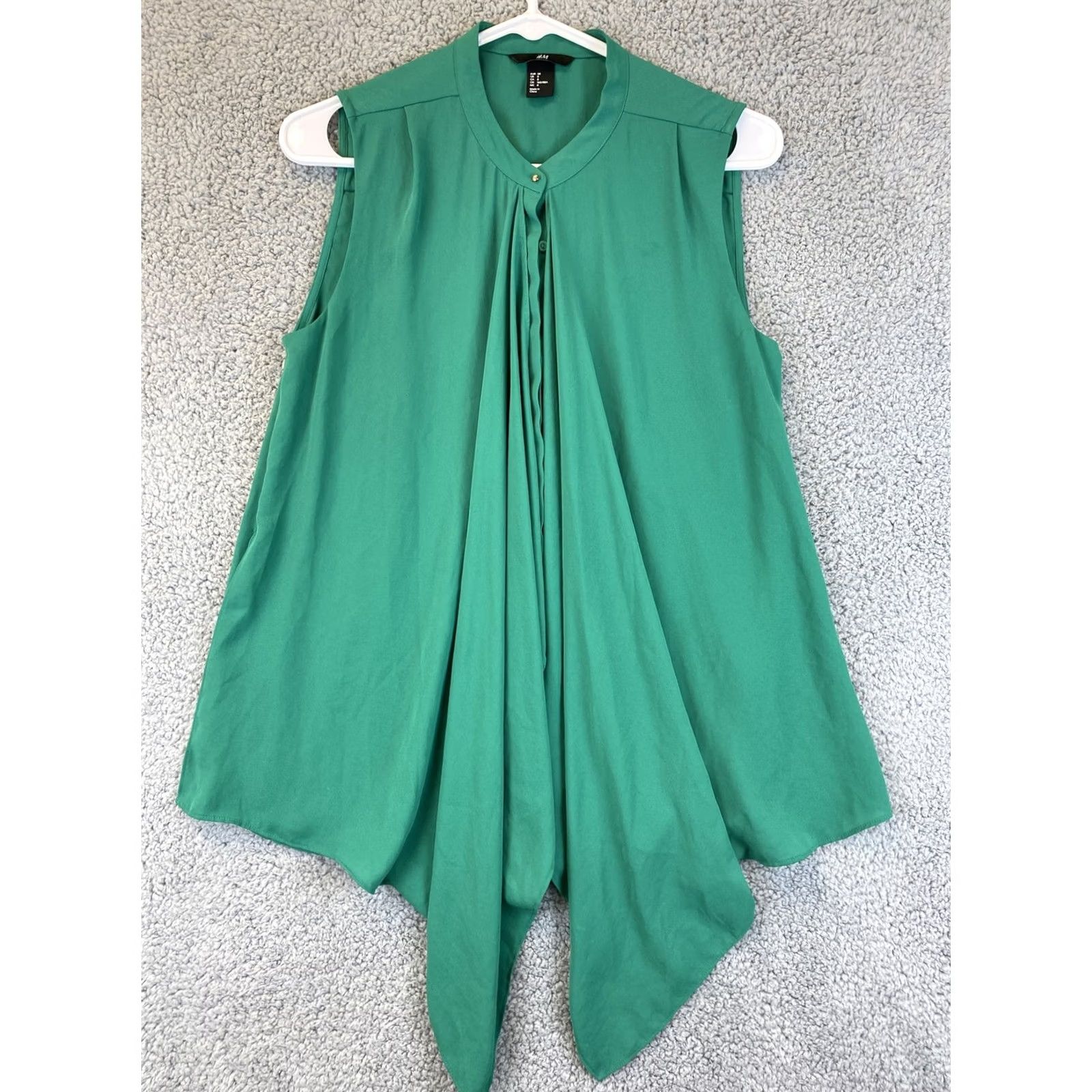 H&M H&M Women's Blouse Shirt Green Sleeveless Tank Knit Round Neck Casual Loose Regular Size 8 Everyday Top Boys Girls Mens Womens Size M / US 6-8 / IT 42-44 - 2 Thumbnail