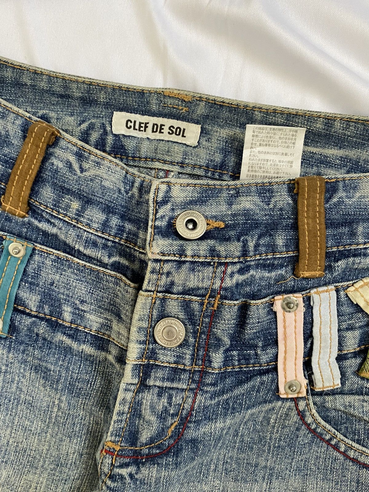 GOSTAR DE FUGA × If Six Was Nine × Japanese Brand double waist flare ifsx style jeans pant clef de sol Size US 28 / EU 44 - 4 Thumbnail