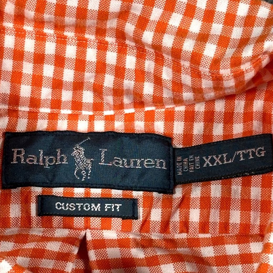 Ralph Lauren VINTAGE Ralph Lauren Shirt Adult 2XL Orange White Gingham Check 90s Preppy Button-Down Collar Mens Size US XXL / EU 58 / 5 - 5 Thumbnail