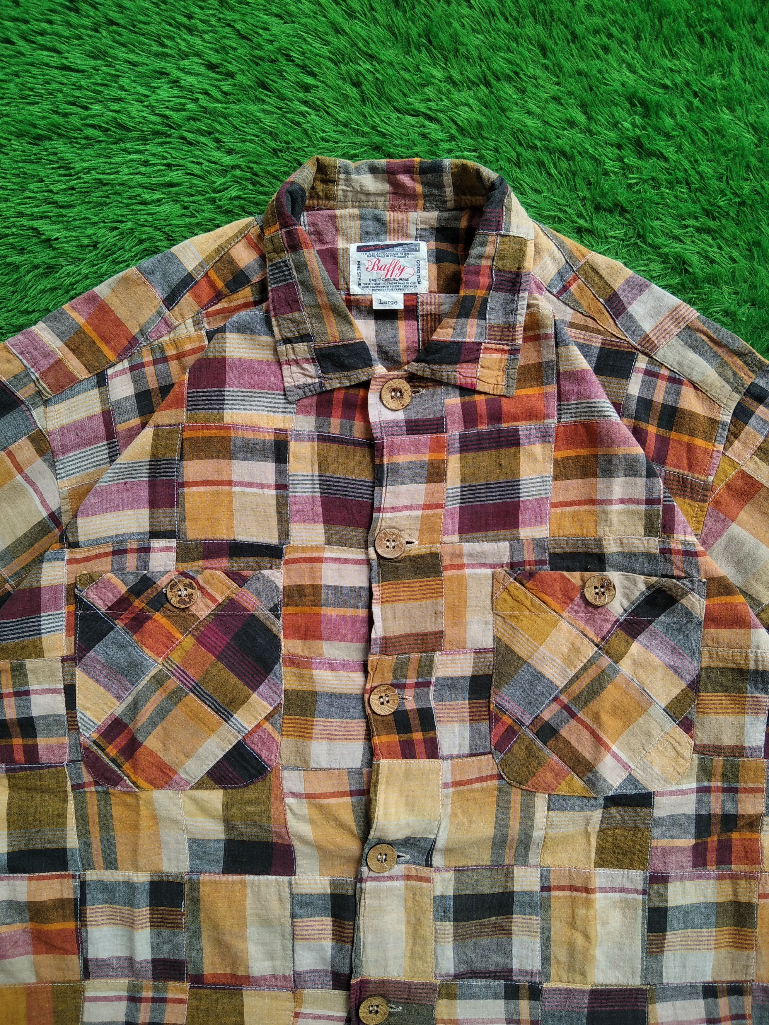 Beauty Beast × If Six Was Nine × Japanese Brand VTG 90s Baffy Pacthwork Casual Basic Double Pocket Size US L / EU 52-54 / 3 - 4 Thumbnail