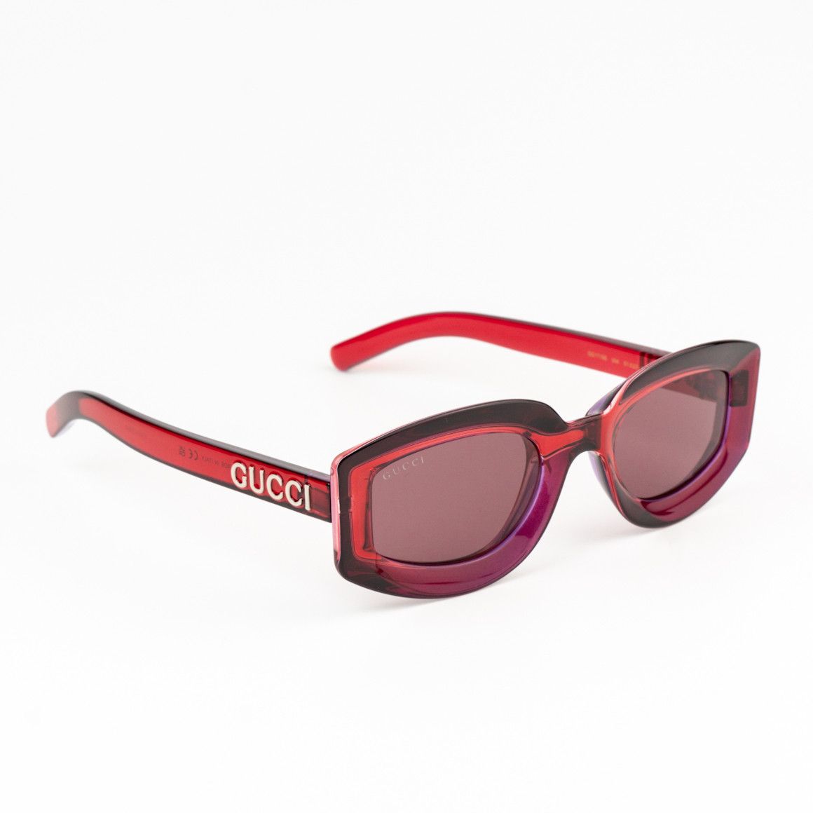 Gucci NEW Gucci GG1719S 004 Red Violet Women Square Sunglasses Size ONE SIZE - 4 Thumbnail