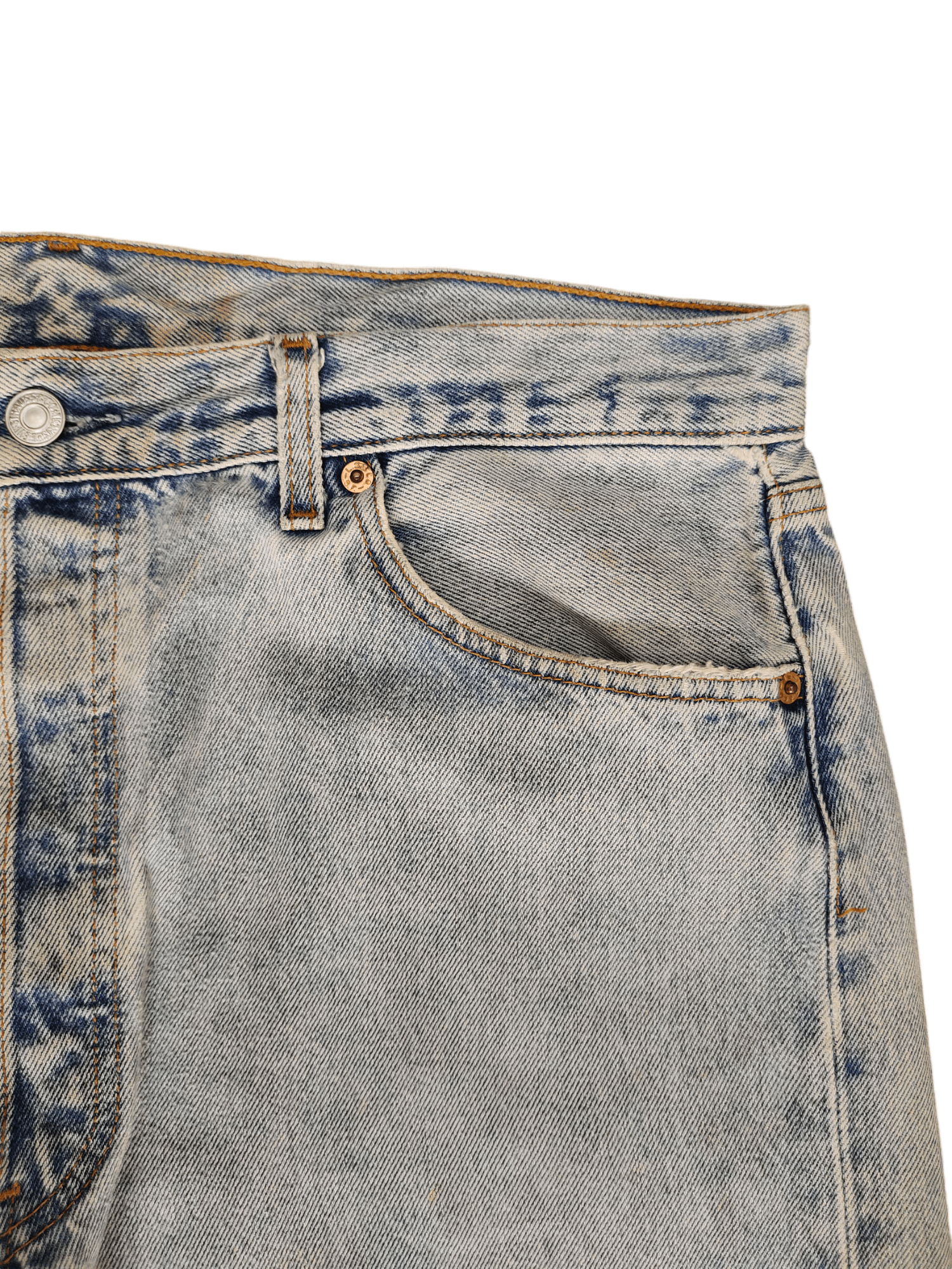 Levi's Vintage Clothing Vintage Levis 501 Mickey Mouse Distress Jeans Custom Size US 35 - 9 Thumbnail