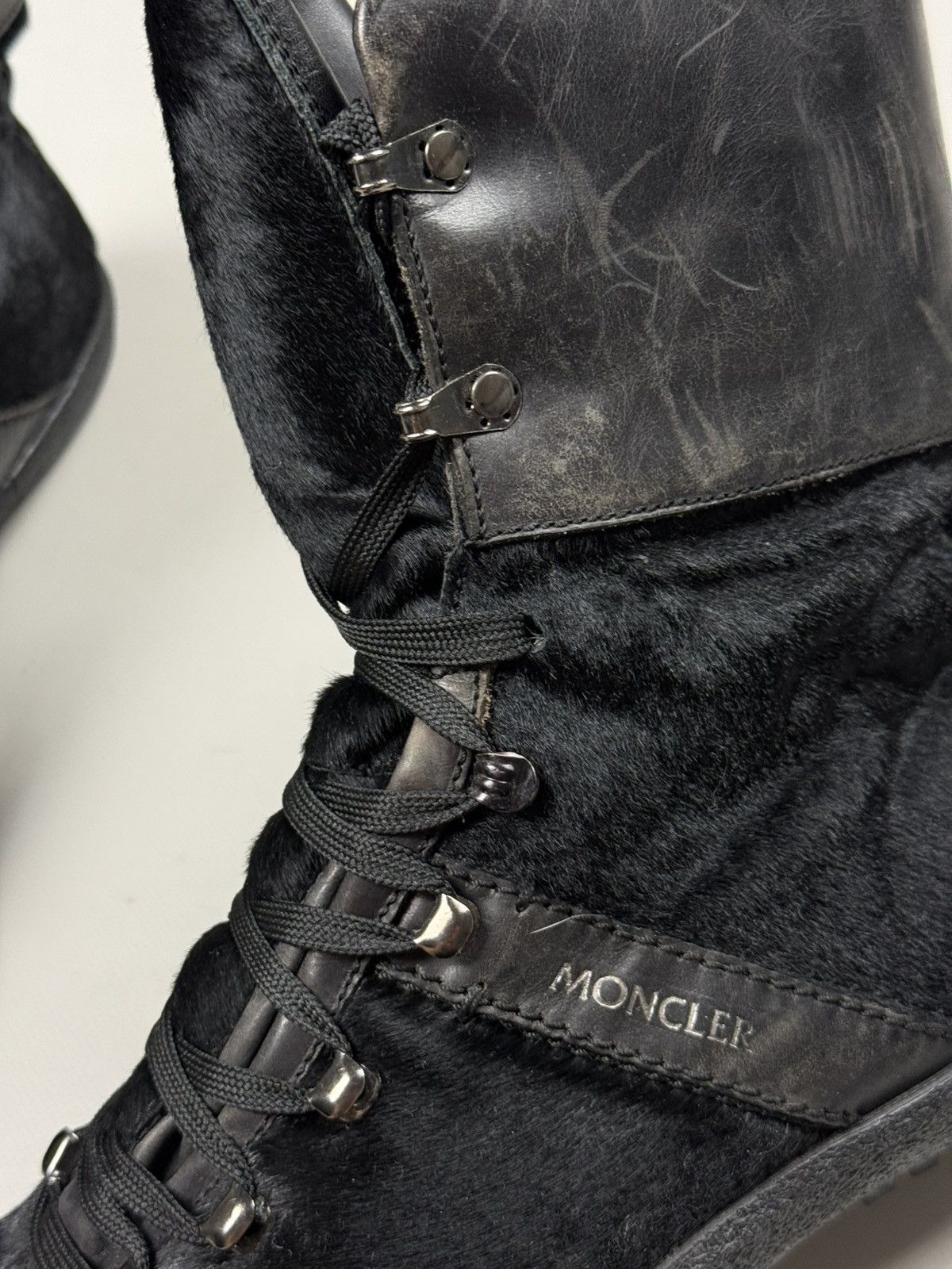 Moncler Moncler Pony Hair Unisex High Top Combat Boots Shoes Size 41 Size US 7 / EU 40 - 10 Thumbnail