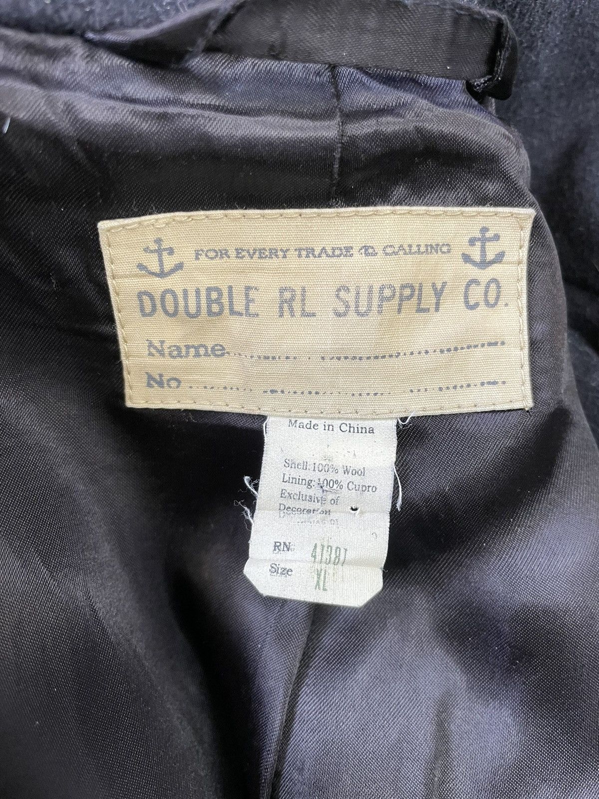 RRL Ralph Lauren Melton Wool Peacoat Size US XL / EU 56 / 4 - 9 Thumbnail