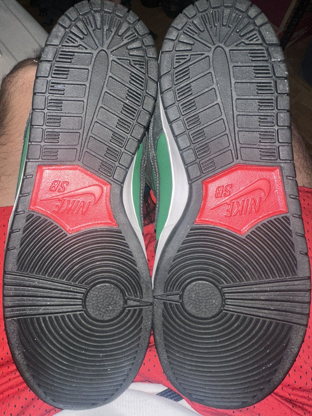 Nike Nike Dunk SB Low Pine Green Black Atomic Red Size US 12 / EU 45 - 5 Thumbnail