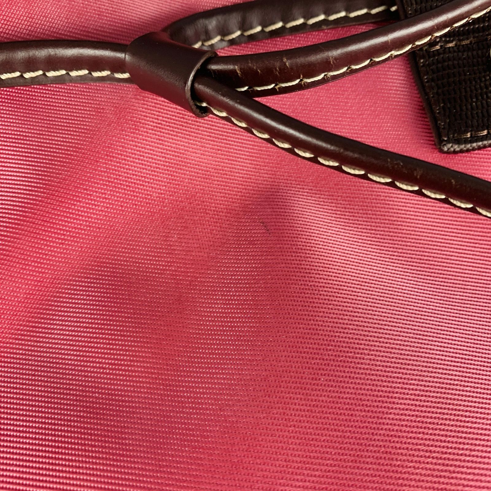 Lancel LANCEL Pink Brown Leather Trim Nylon Mini Handbag Size ONE SIZE - 10 Thumbnail