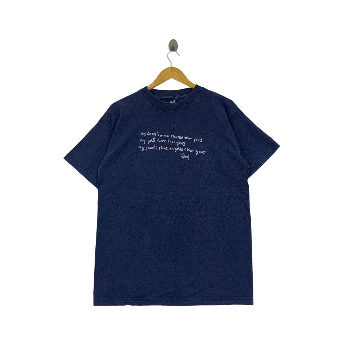 Vintage STUSSY x FUTURA SKATEBOARD Wording Tee Shirt