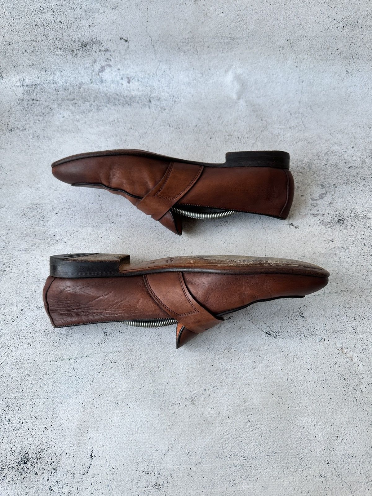 Santoni Santoni Loafers Brown Leather Penny Slip-On Dress Shoes Size US 9.5 / EU 42-43 - 7 Thumbnail