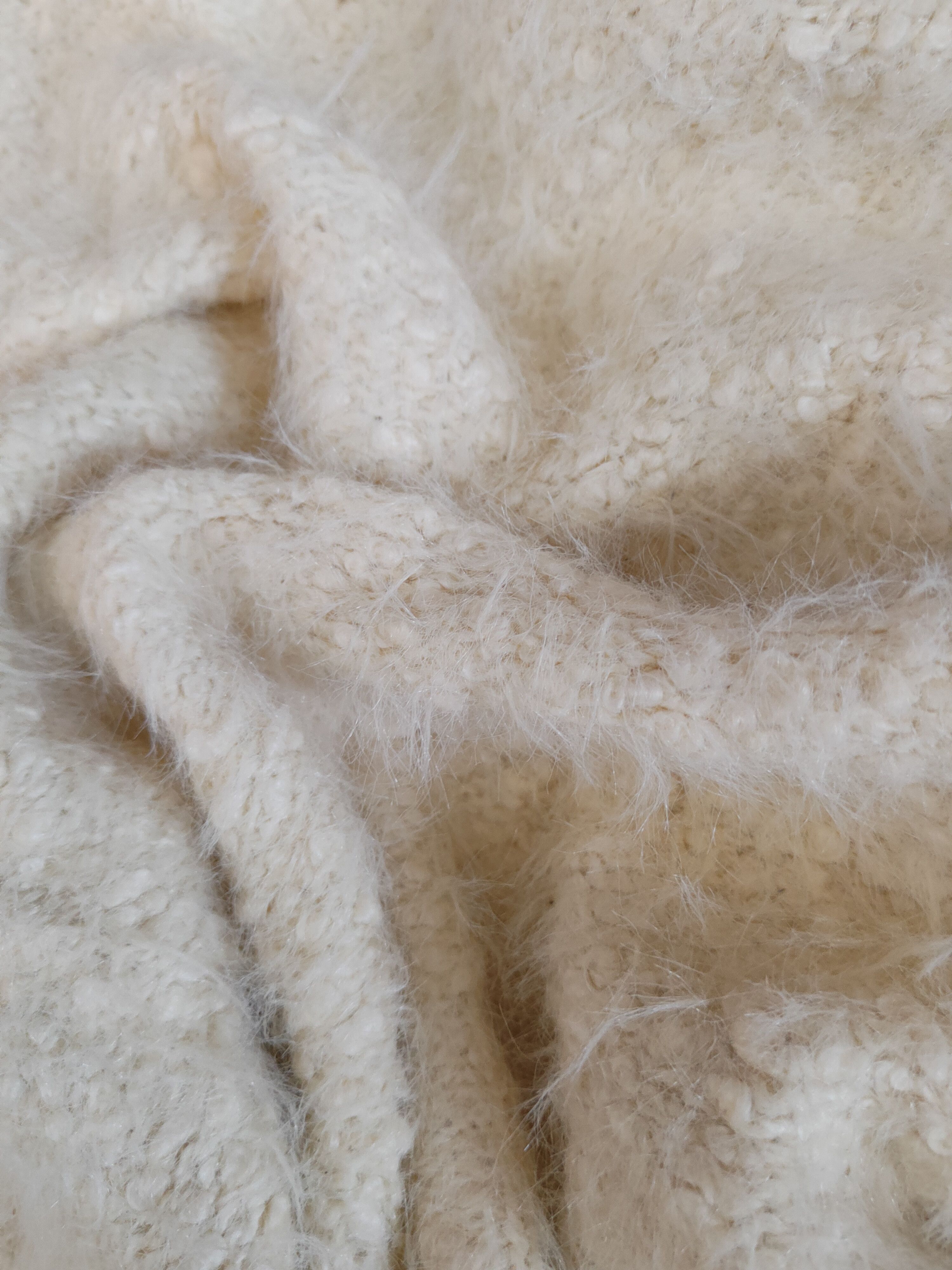 Homespun Knitwear Nolley's Light Yellow Shag Shaggy Fur Mohair Knitwear #S2157 Size S / US 4 / IT 40 - 10 Thumbnail