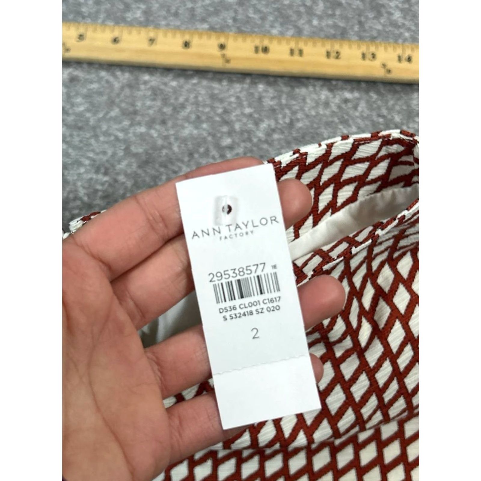 Ann Taylor Ann Taylor A Line Skirt Womens 2 White Geometric Cotton Stretch Back Zip New Size 26" / US 2 / IT 38 - 6 Thumbnail