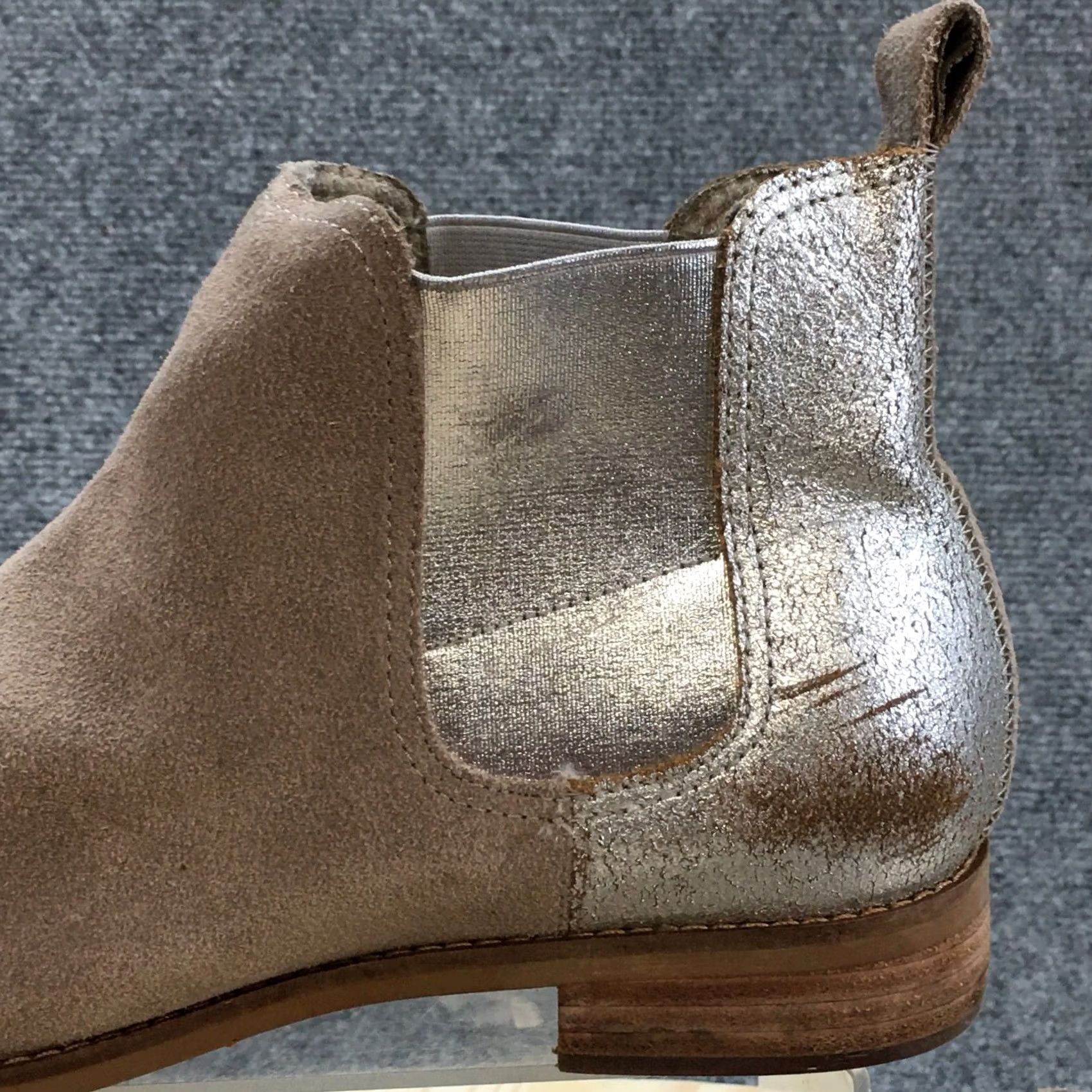 Toms TOMS Boots Womens 8 Ella Ankle Chelsea Casual Gray Leather Pull On Size US 8 / IT 38 - 3 Thumbnail