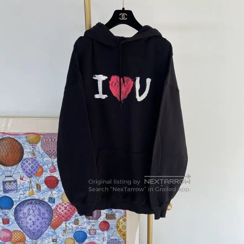 Balenciaga Balenciaga Black Letter Hooded Sweatshirt Size US M / EU 48-50 / 2 - 1 Thumbnail