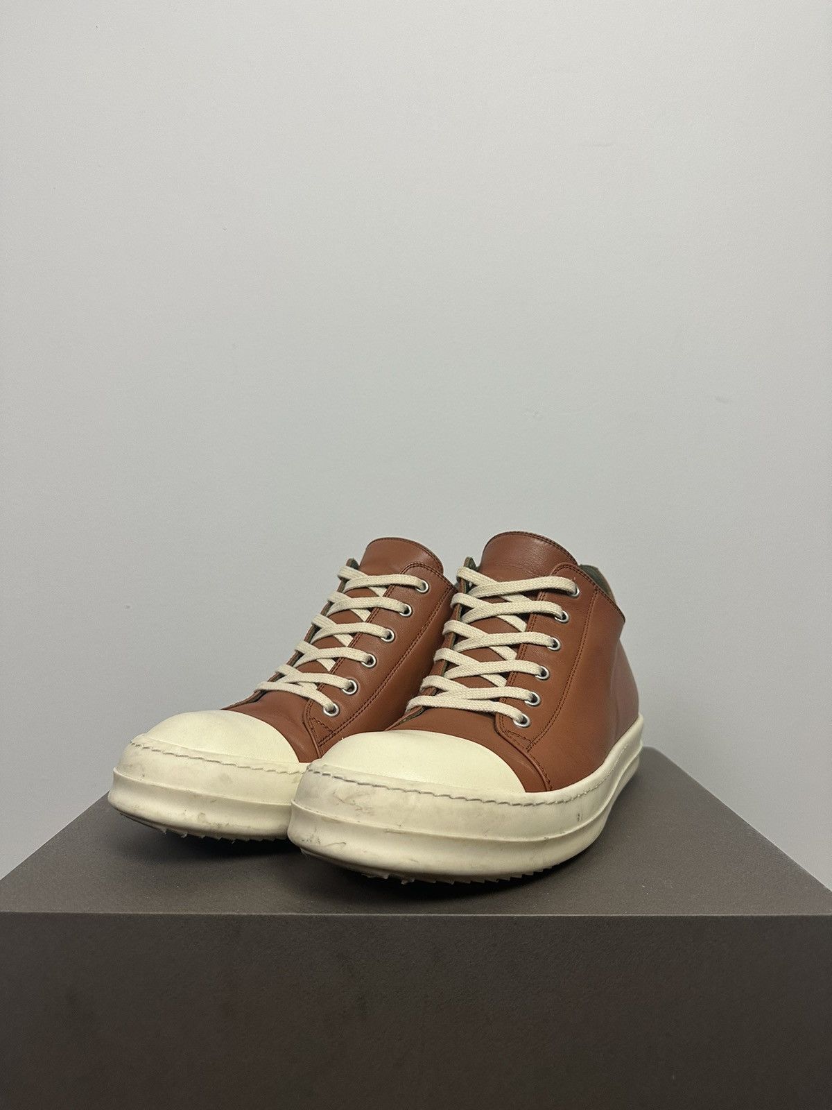 image of Rick Owens Fw19 ‘Larry’ Rust Lowtop Ramones Shoes, Men's