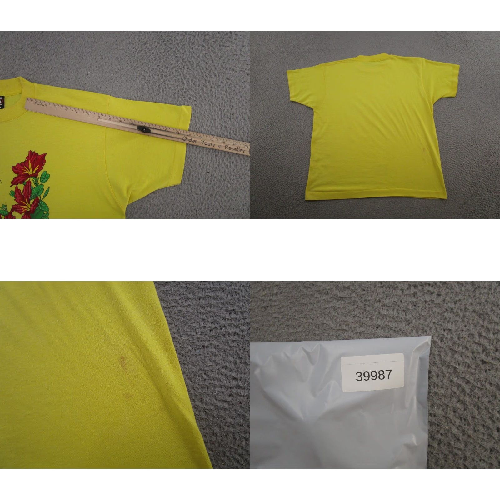 Fruit Of The Loom VINTAGE Hummingbird Flowers Single Stitch Graphic T-Shirt Mens XL Yellow Nike? Size US XL / EU 56 / 4 - 8 Thumbnail