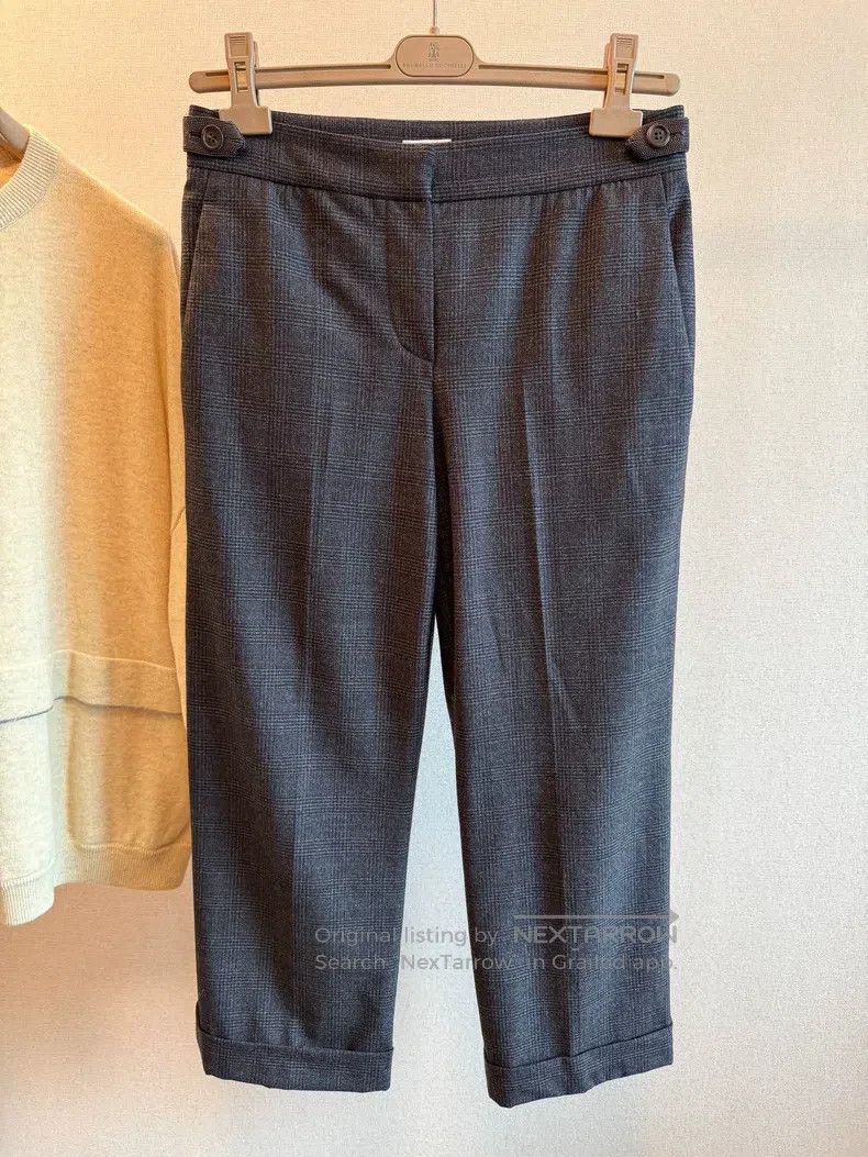 Brunello Cucinelli Brunello Cucinelli Beaded Wool Straight Leg Casual Pants Size 25" / US 0 / IT 36 - 1 Thumbnail