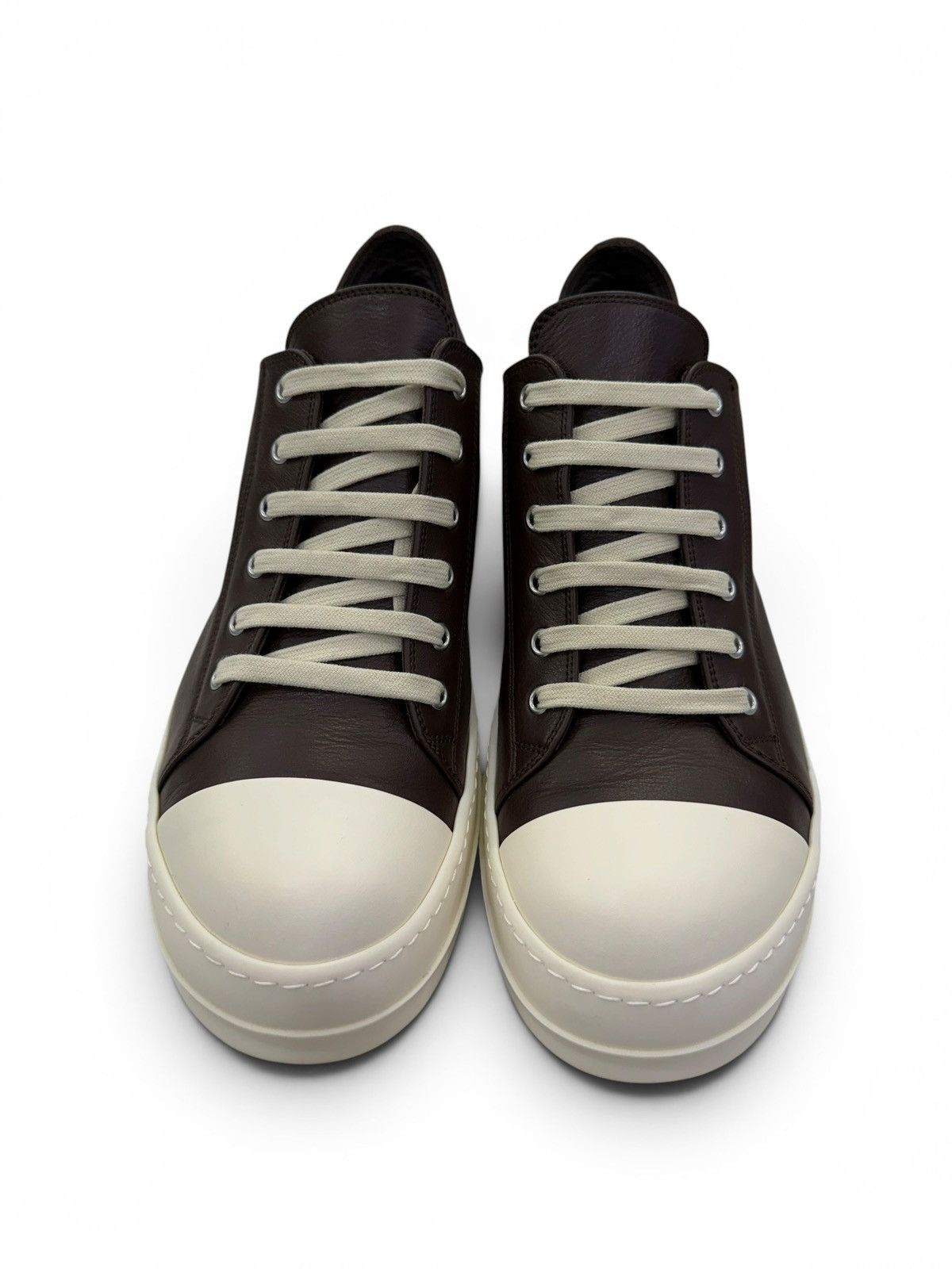Rick Owens Rick Owens Ramone Low Brown Leather Sneakers Size US 11 / EU 44 - 3 Thumbnail