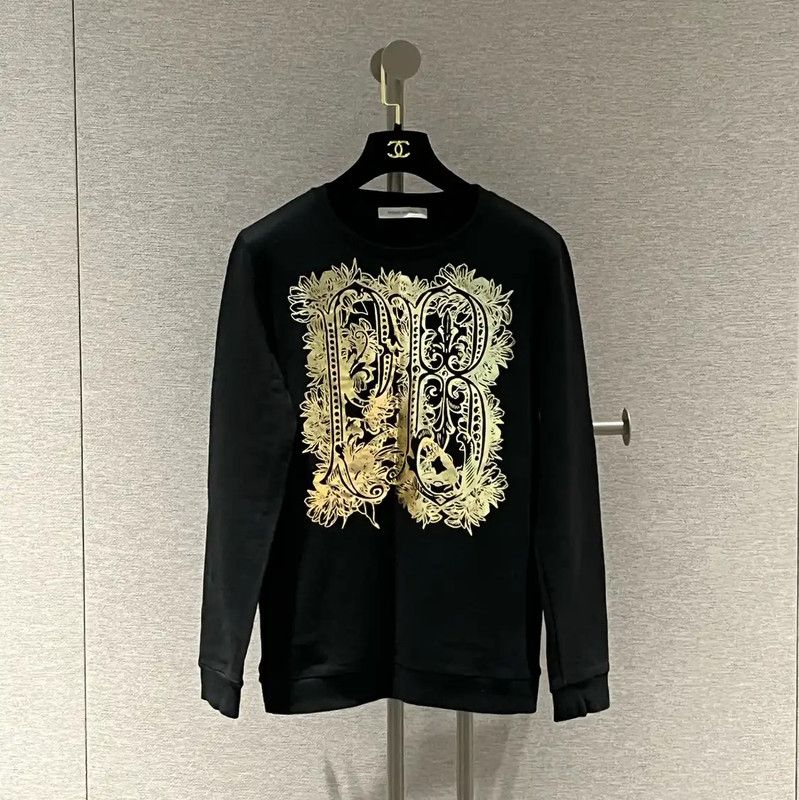 Balmain Balmain Black Cotton Printed Long Sleeve Tee 0089 Size M / US 6-8 / IT 42-44 - 1 Thumbnail