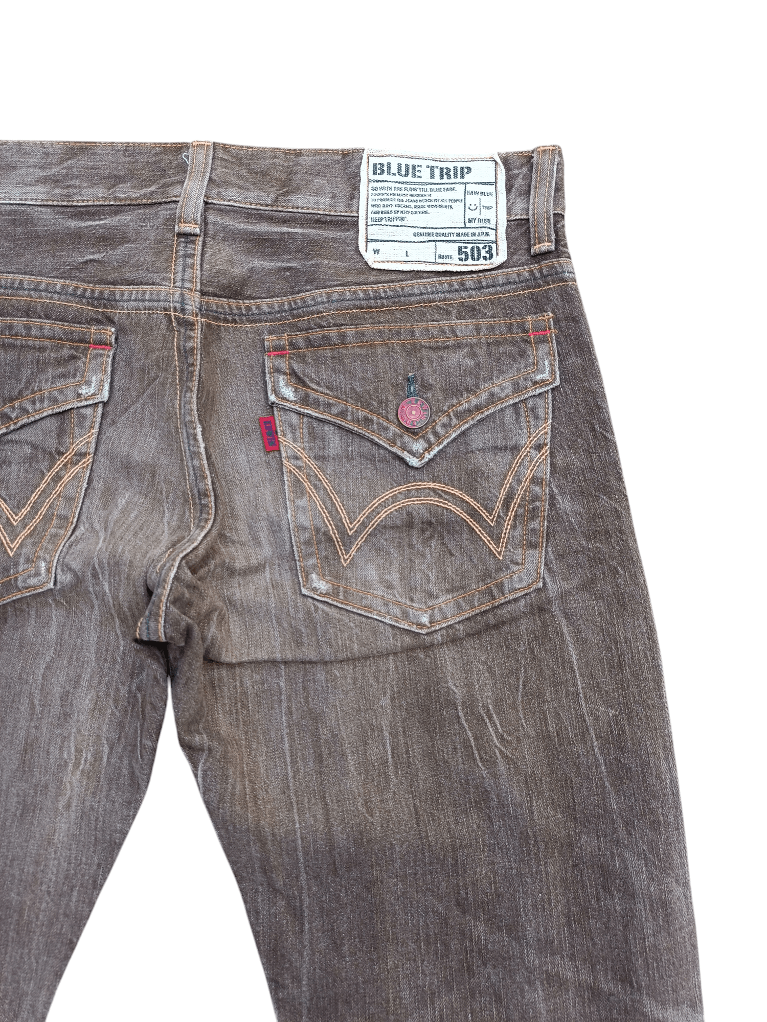 Japanese Brand FLARED 90s Edwin 503 Flare BlueTrip Whiskers Faded Jeans Size US 35 - 17 Thumbnail