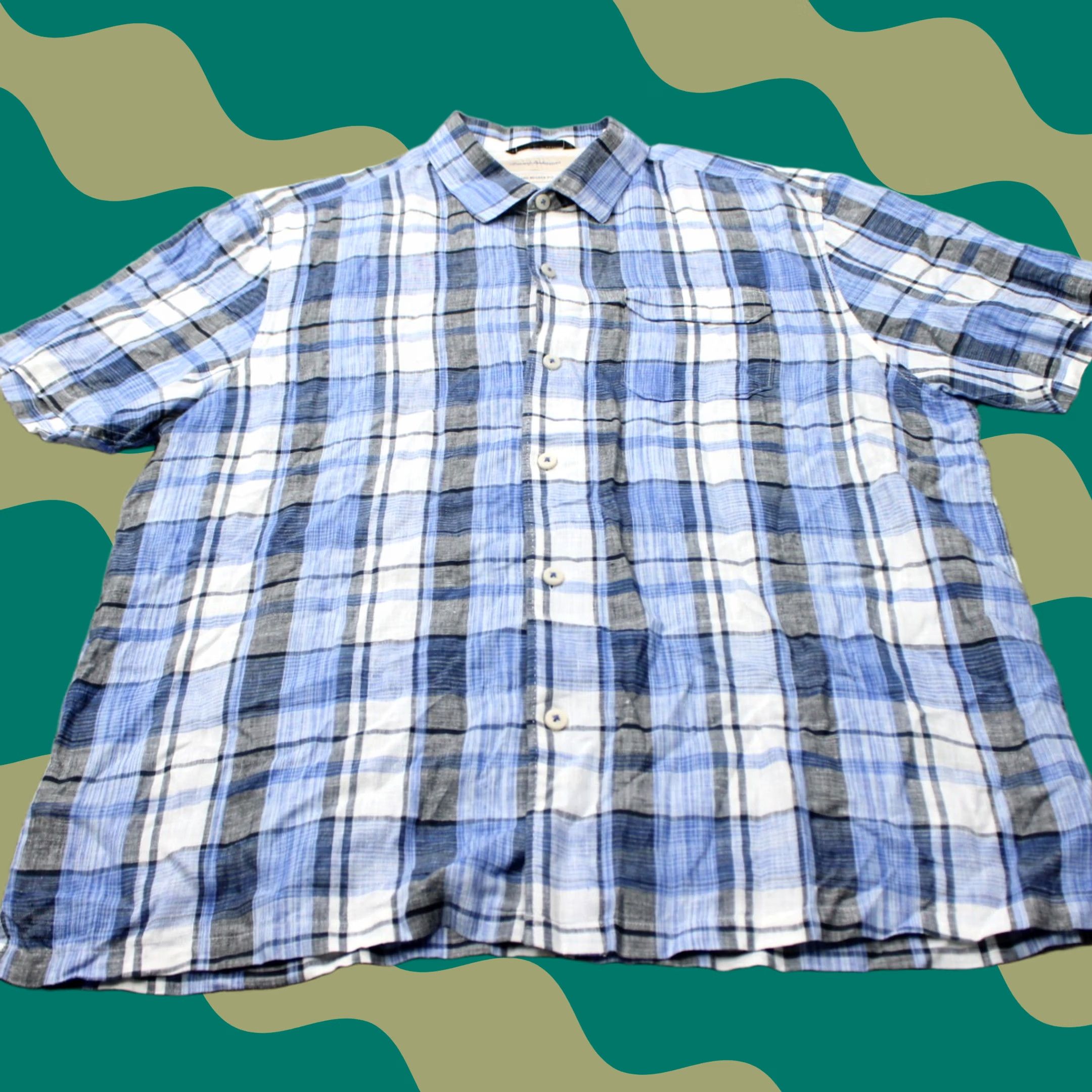 Tommy Bahama Tommy Bahama Shirt Mens XL Blue/Black Island Modern Fit 100% Linen S/S Button Up Shirt Mens XL Blue/Black Island Hawaiian Casual 90s? Size US XL / EU 56 / 4 - 1 Thumbnail
