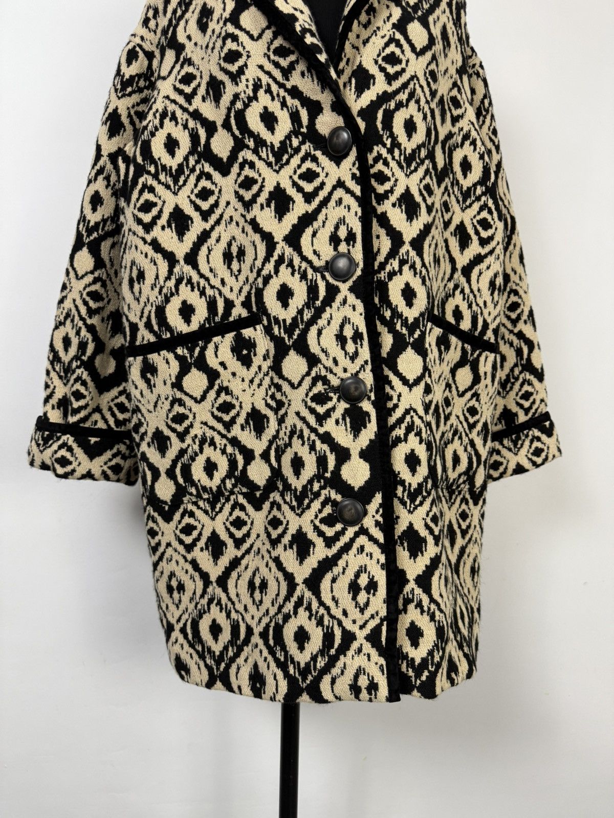 Sezane Sezane Henri Jacquard Ethnique Oversize Pocket Coat Jacket Size S / US 4 / IT 40 - 4 Thumbnail