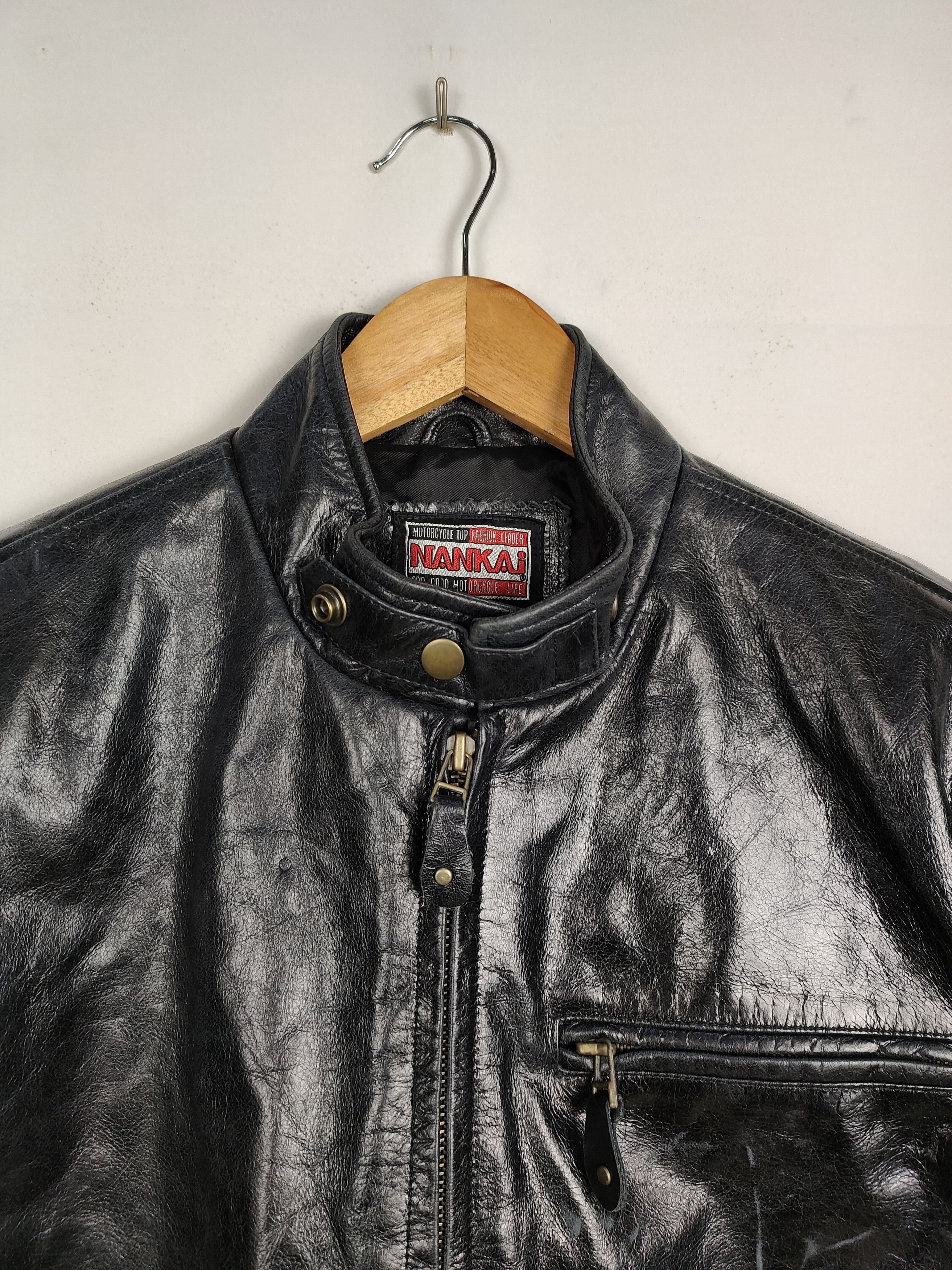 Japanese Brand Vintage Nankai Leather Jacket Caferacer Size US M / EU 48-50 / 2 - 2 Thumbnail