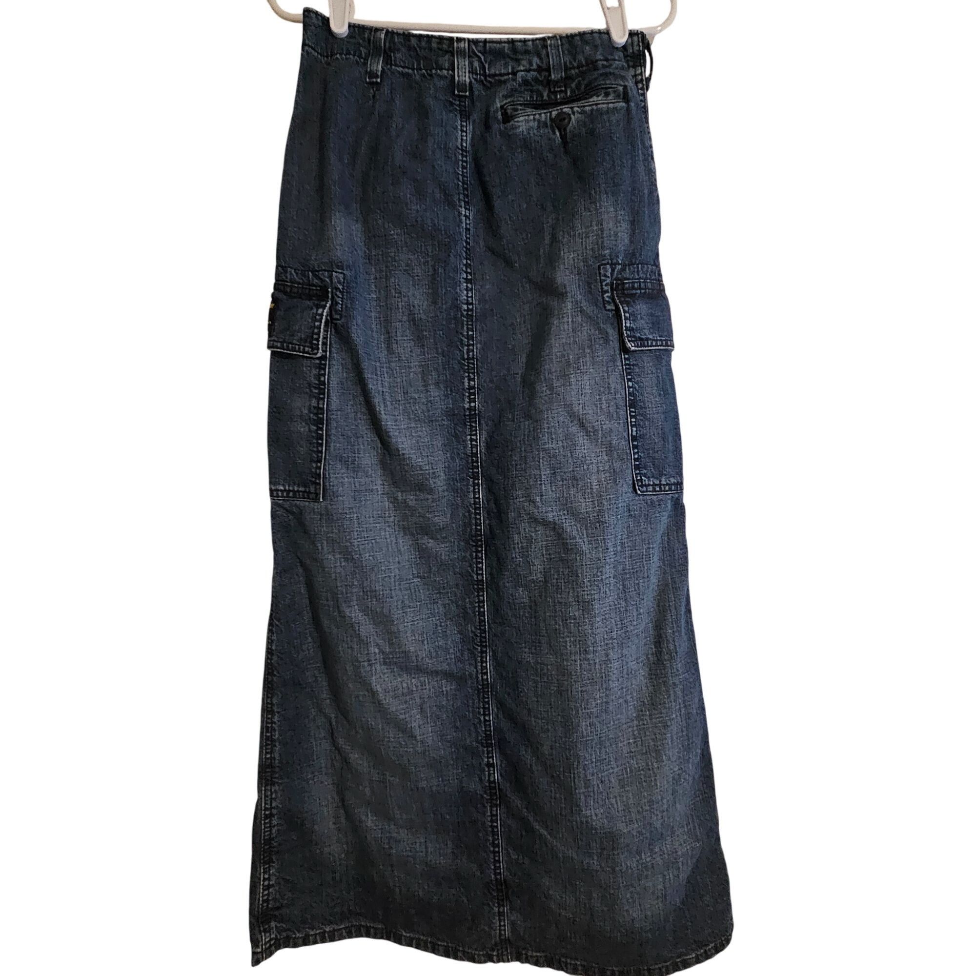 Ralph Lauren Polo Jeans Co Indigo Cotton Midi Cargo Skirt Trendy 2 Preppy Size 26" / US 2 / IT 38 - 3 Thumbnail