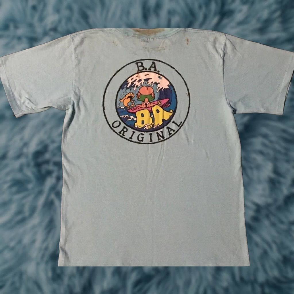 Quiksilver VINTAGE BA Surf Stuff Faded Distress Shirt S Small Blue Graphic Tee Mens 80s Grunge Ocean Pacific Surfing Beach Hawaii USA Size US S / EU 44-46 / 1 - 1 Thumbnail