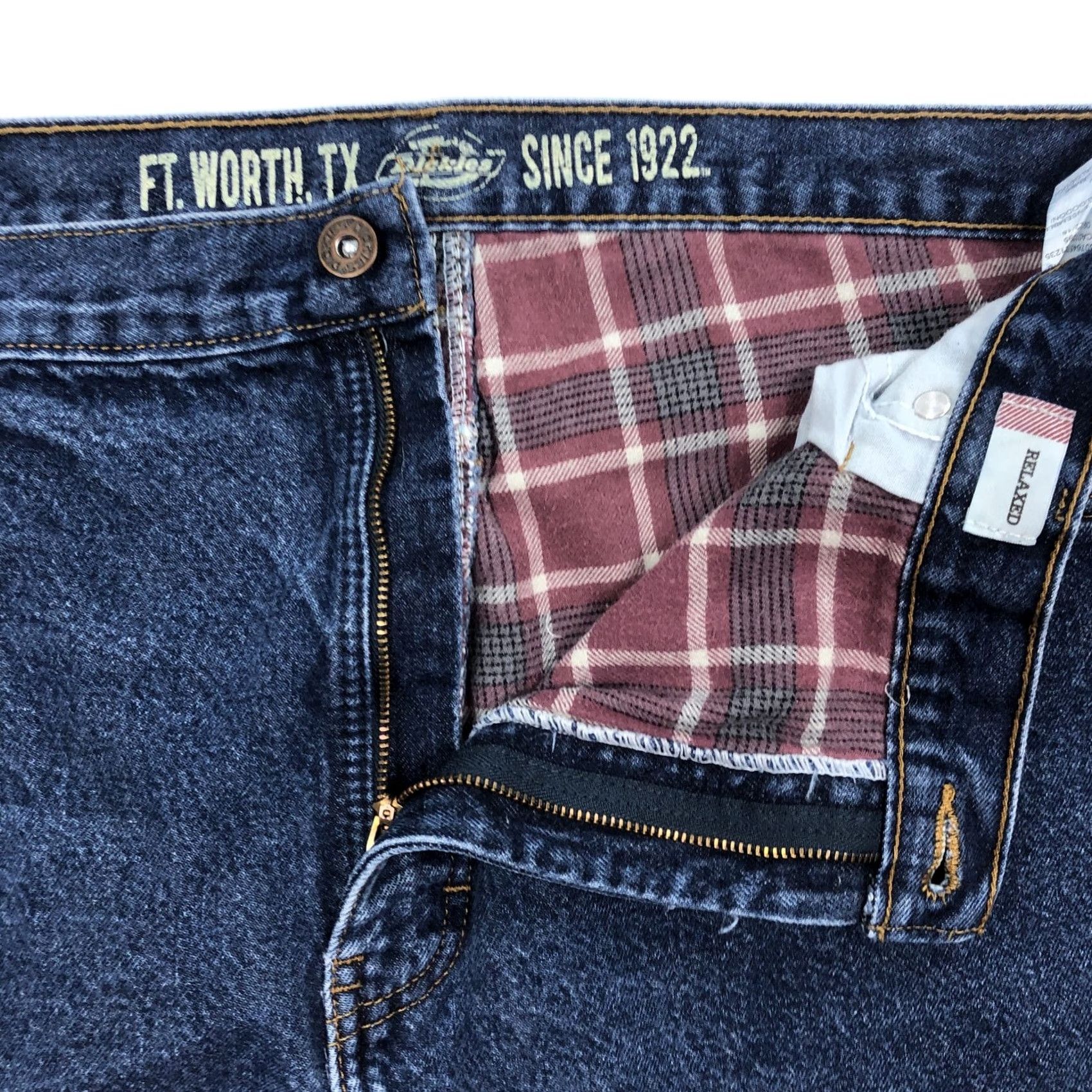 Dickies Dickies Jeans 38x32 Relaxed Fit Flannel Lined Blue Denim Workwear Size US 38 / EU 54 - 3 Thumbnail