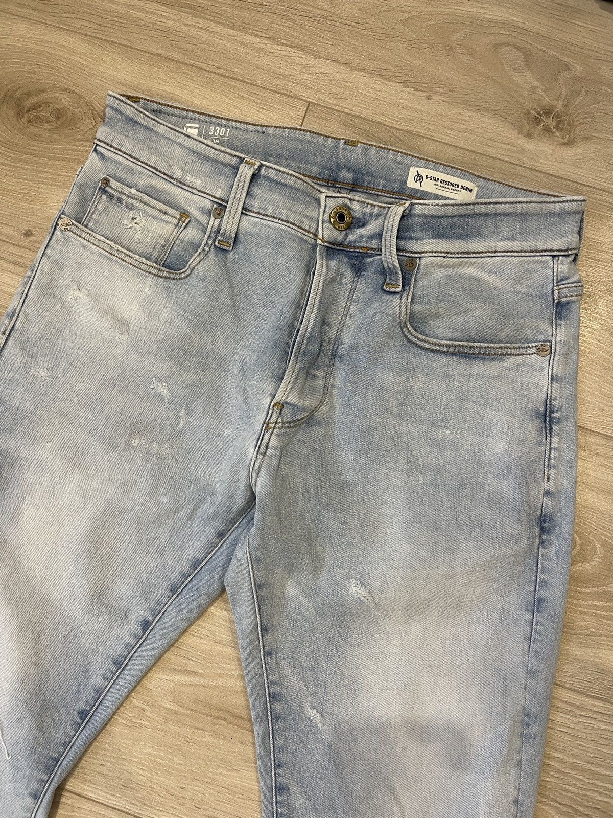 G-Star G-Star RAW 3301 Slim Distressed Denim Jeans 31/32 Size US 31 - 8 Thumbnail