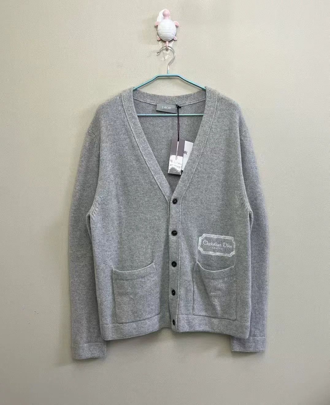 Dior DIOR Gray Embroidered Slogan Cardigan Size US XL / EU 56 / 4 - 1 Thumbnail
