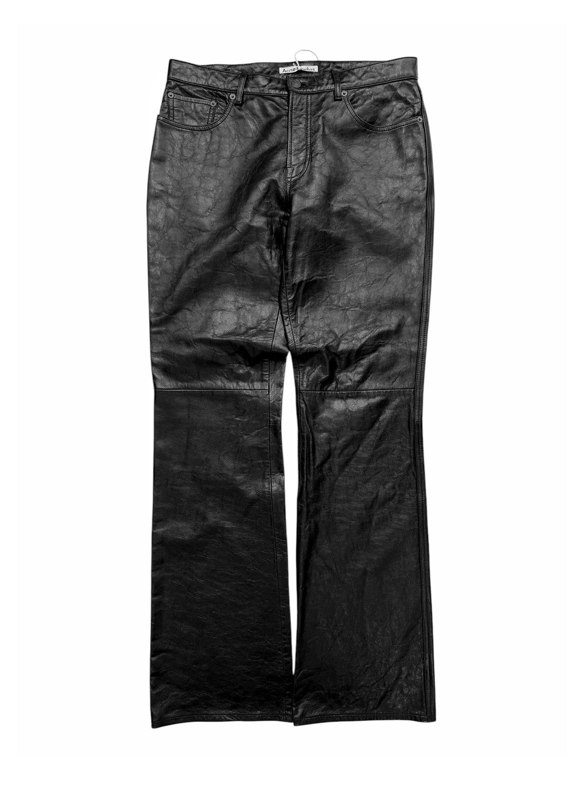 Acne Studios $1,550 Heavy Lamb Bootcut Leather Pants Size 28" / US 6 / IT 42 - 1 Thumbnail