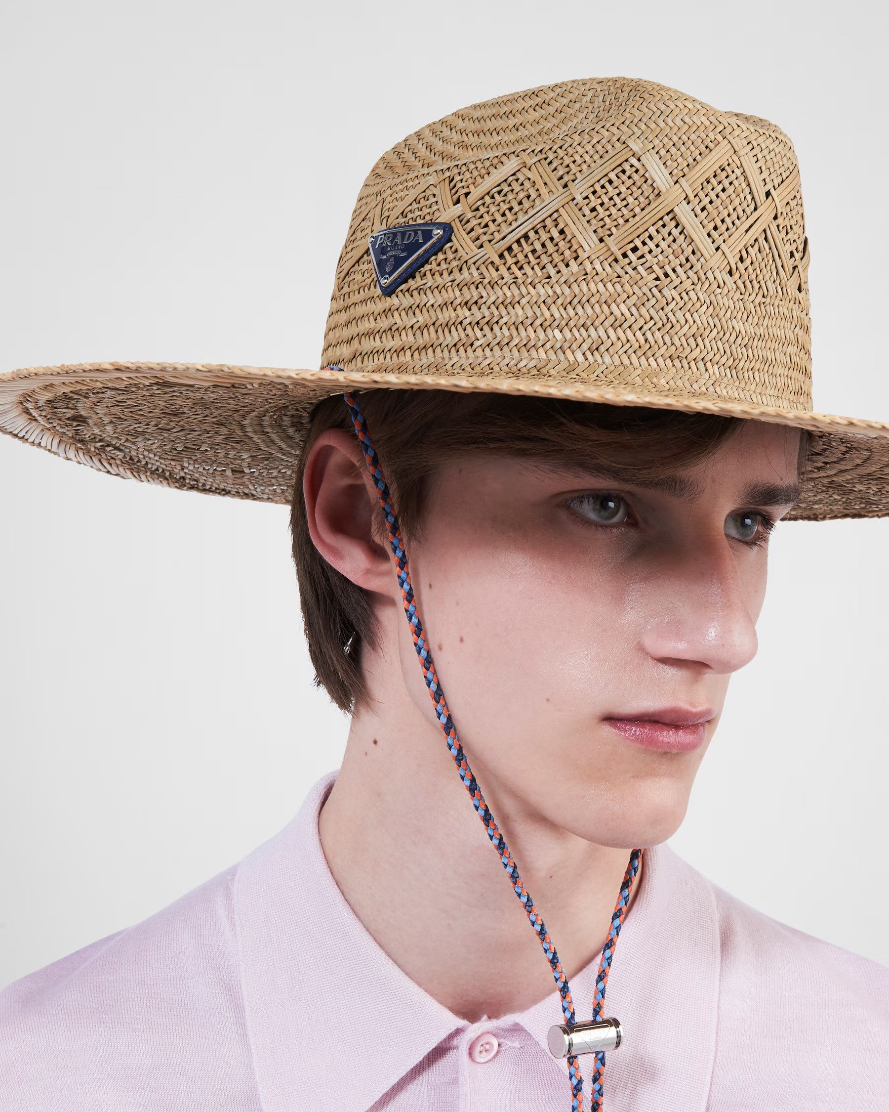 Prada Prada Triangle Logo Straw Woven Hat Size ONE SIZE - 9 Thumbnail