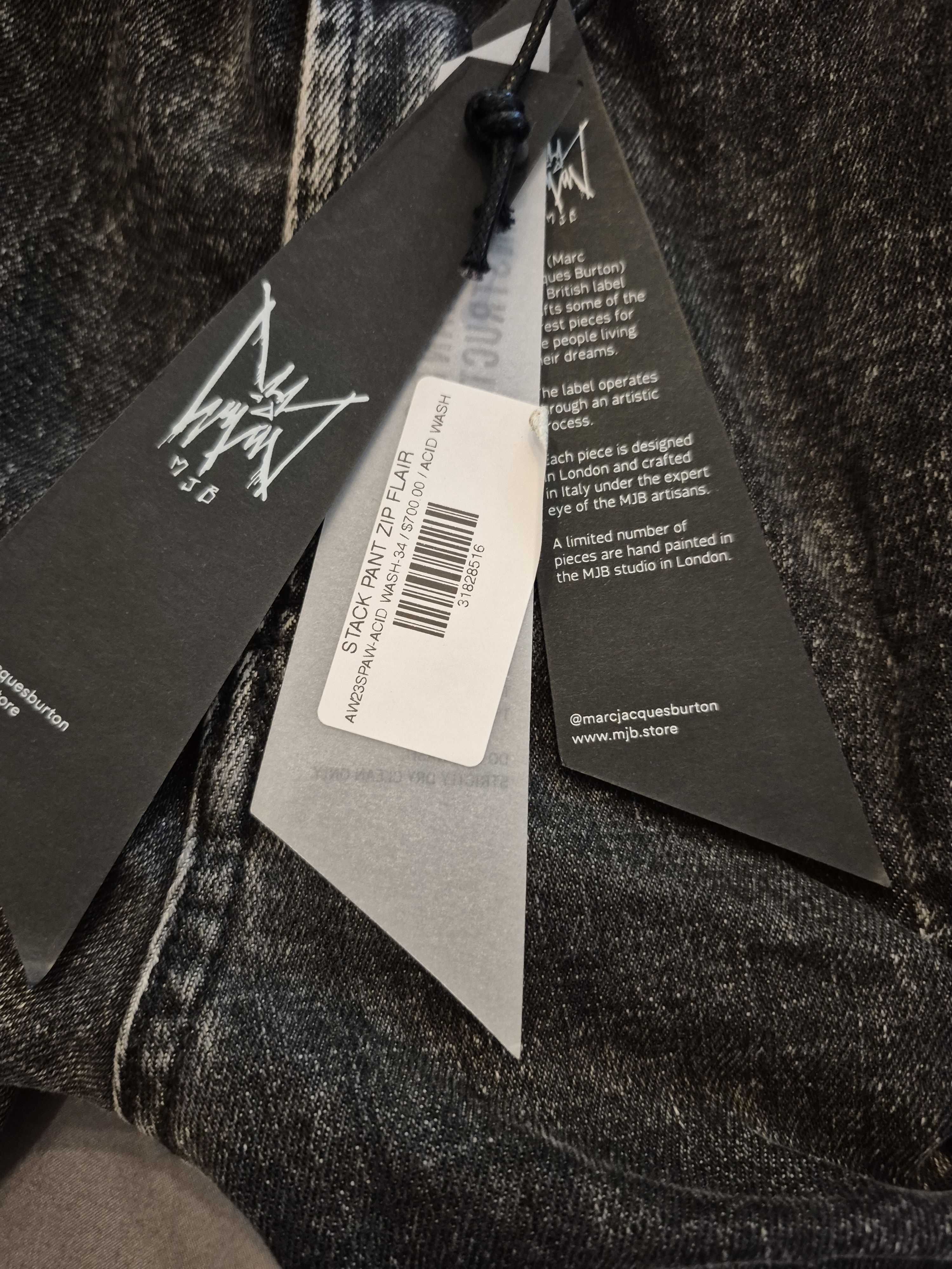 Marc Jacques Burton MJB Marc Jacques Burton Black Stack Acid Wash Jeans Size US 34 / EU 50 - 5 Thumbnail