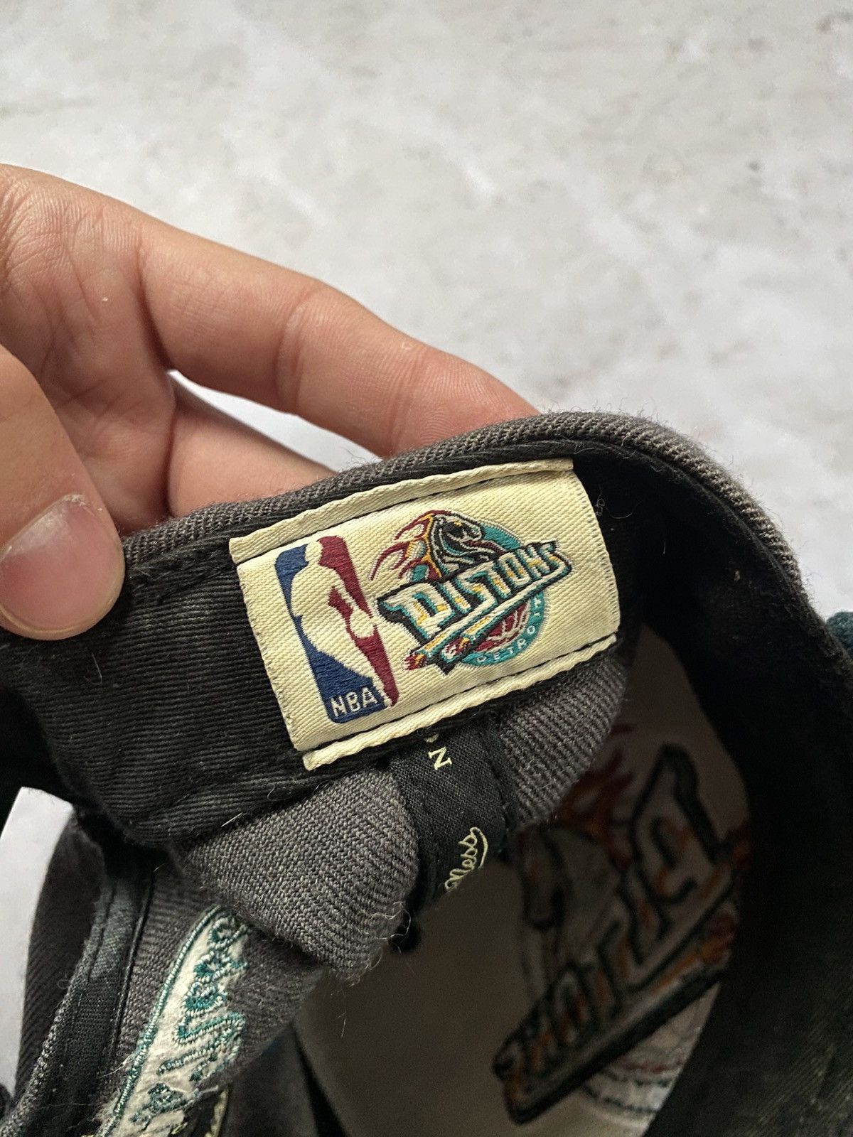 Hat Club × Mitchell & Ness × NBA Detroit Pistons Snapback Large Logo Mitchelle & ness Hat Cap Size ONE SIZE - 7 Thumbnail