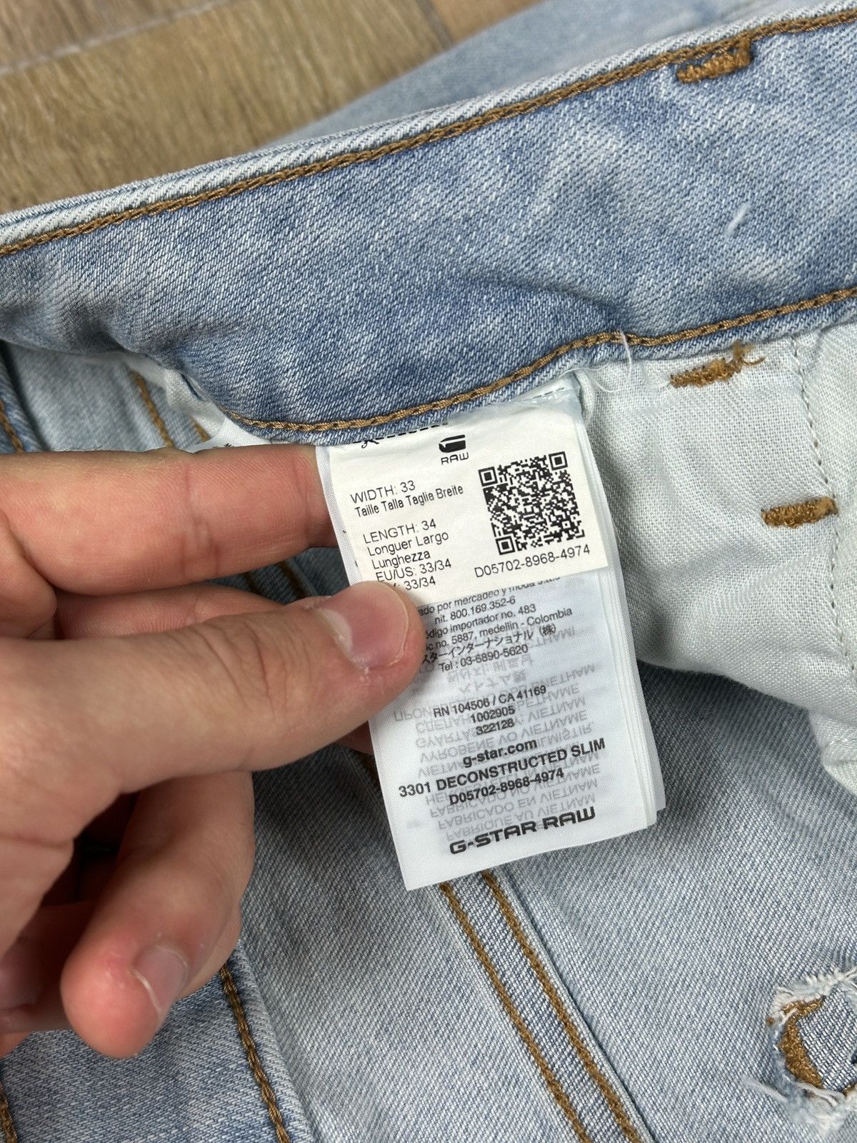 G-Star NEW🏷️ G-Star Raw 3301 Deconstructed Slim Denim Jeans Size US 33 - 7 Thumbnail