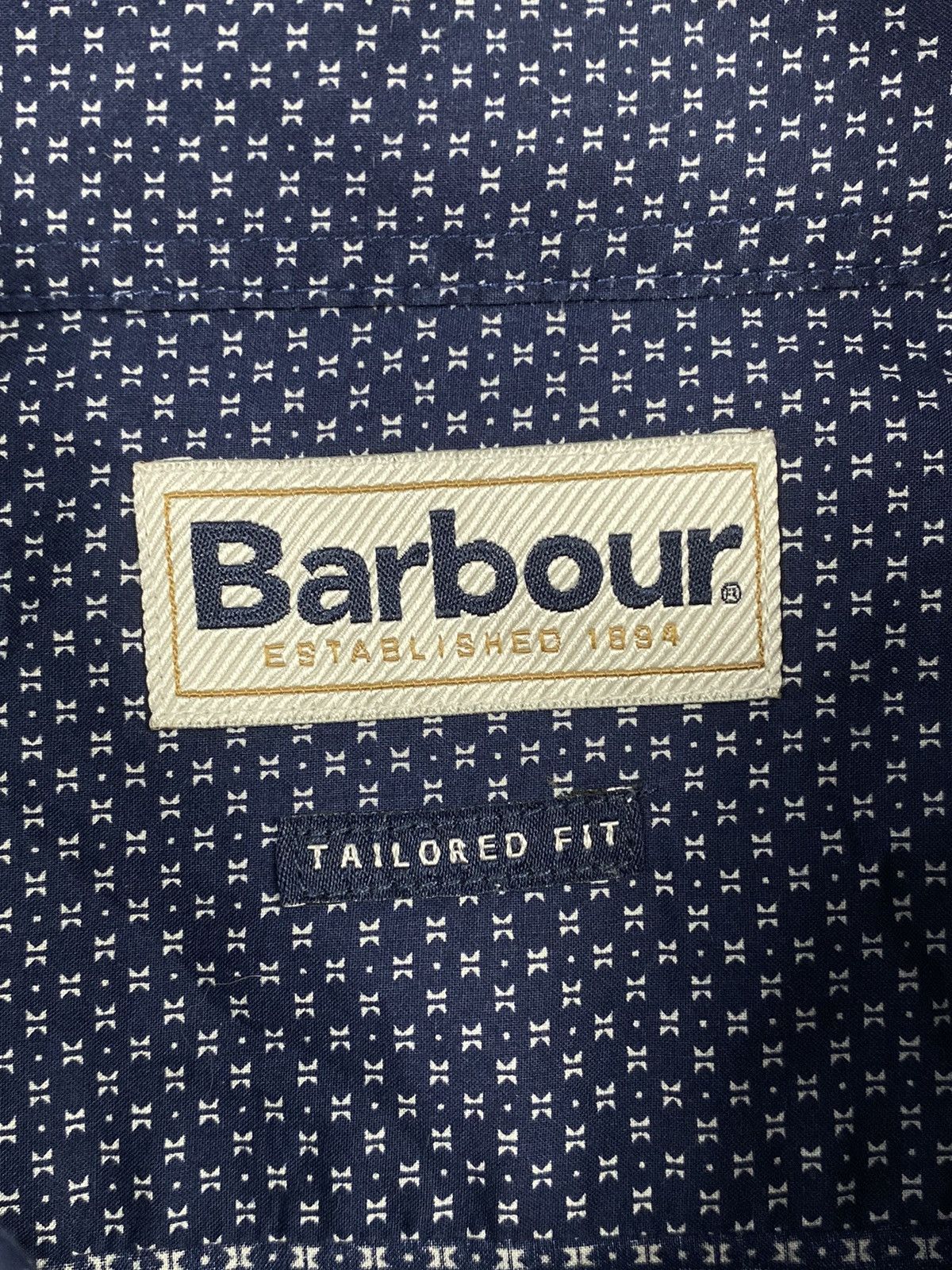 Barbour Barbour Designer Blue Button Up Short Sleeve Shirt Men’s Size US L / EU 52-54 / 3 - 9 Thumbnail